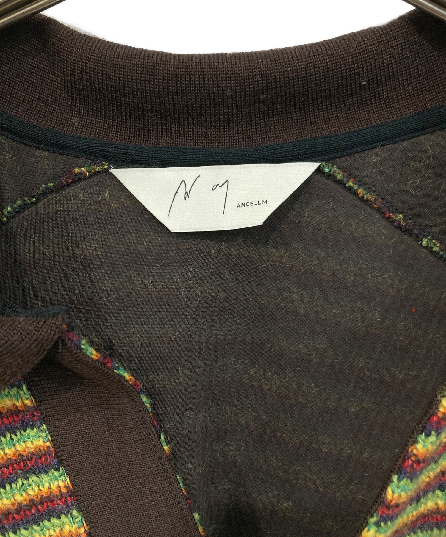 中古・古着通販】ANCELLM (アンセルム) WOOL BORDER SKIPPER SHIRT