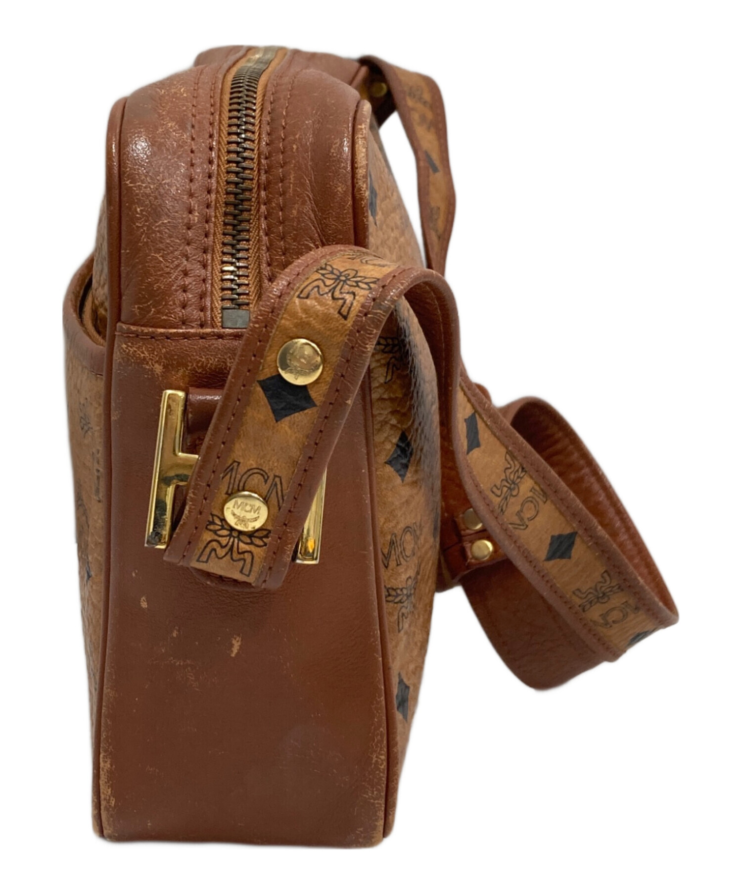 MCM エムシーエム ヴィンテージ フラップ ベルト ヴィセトス  レザー ショルダーバッグ ブラウン レディース MCM（エムシーエム） バッグ レディース ブランド ショルダーバッグ