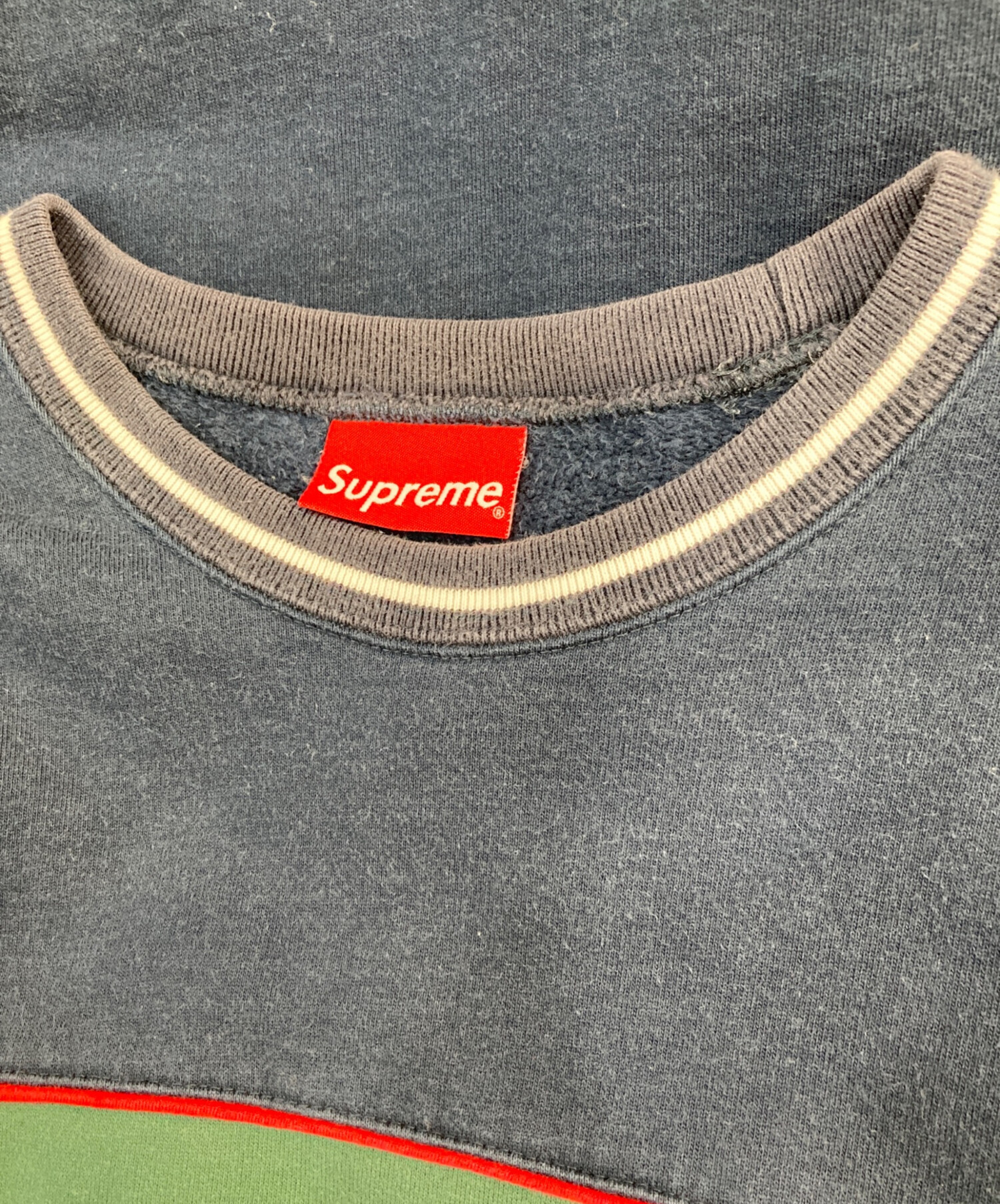 中古・古着通販】SUPREME (シュプリーム) Piping Crewneck ネイビー 