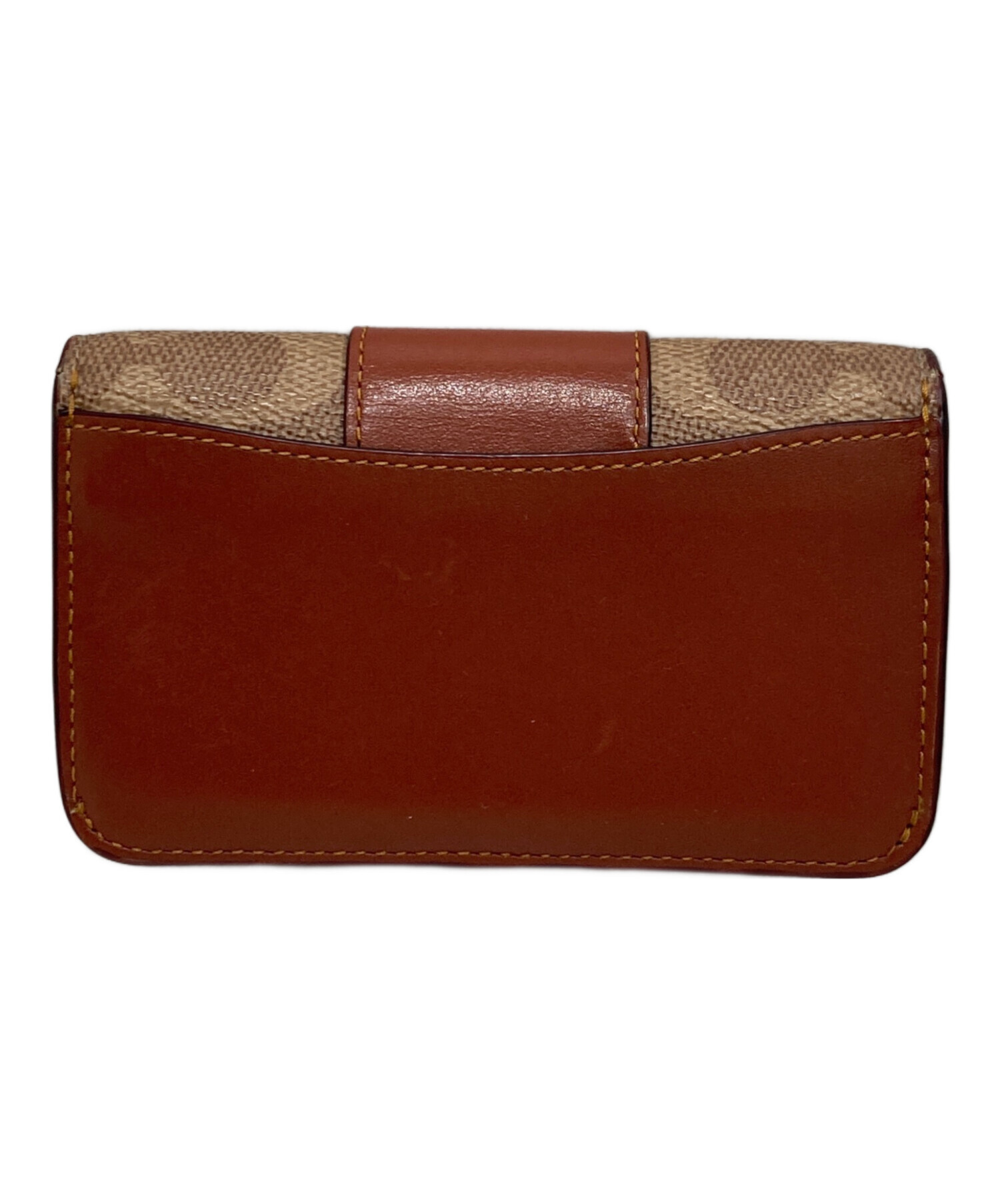 二つ折り財布 新品COACH 週末セール‼️ ブラウン/レッド coa-w-0499-7-a.jpg 箱付き ギフト 赤 小物