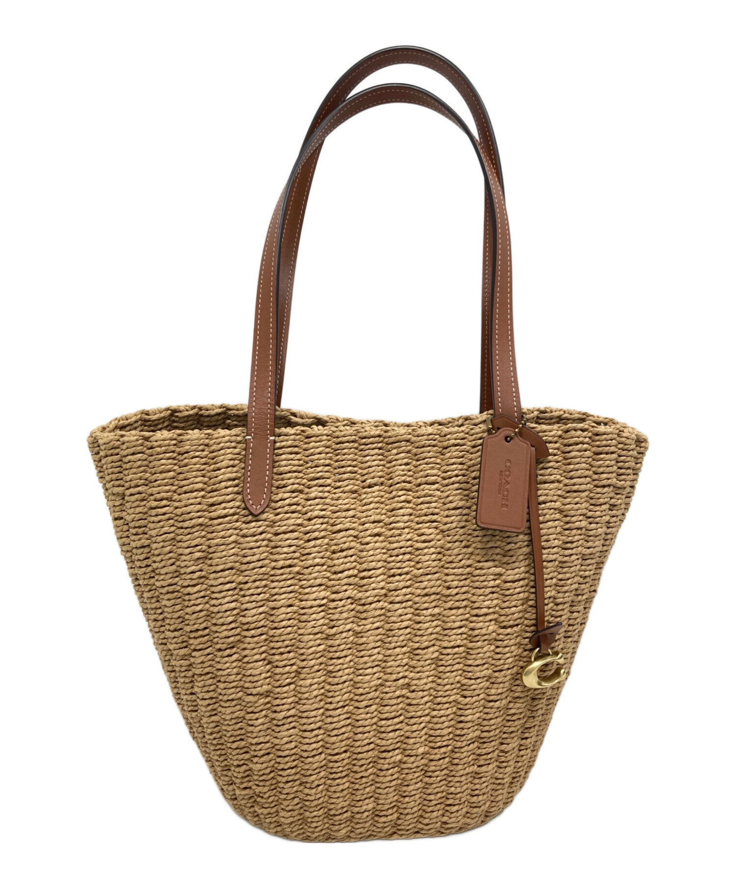 COACH ストロー トートバッグ ベージュ 新品！COACH ストロー トートバッグ ベージュ COACH ストロートート
