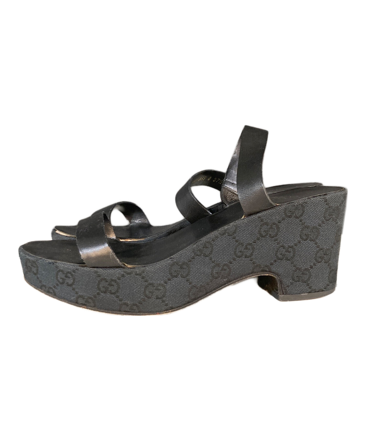 中古・古着通販】GUCCI (グッチ) サンダル ブラック サイズ:37 1/2C