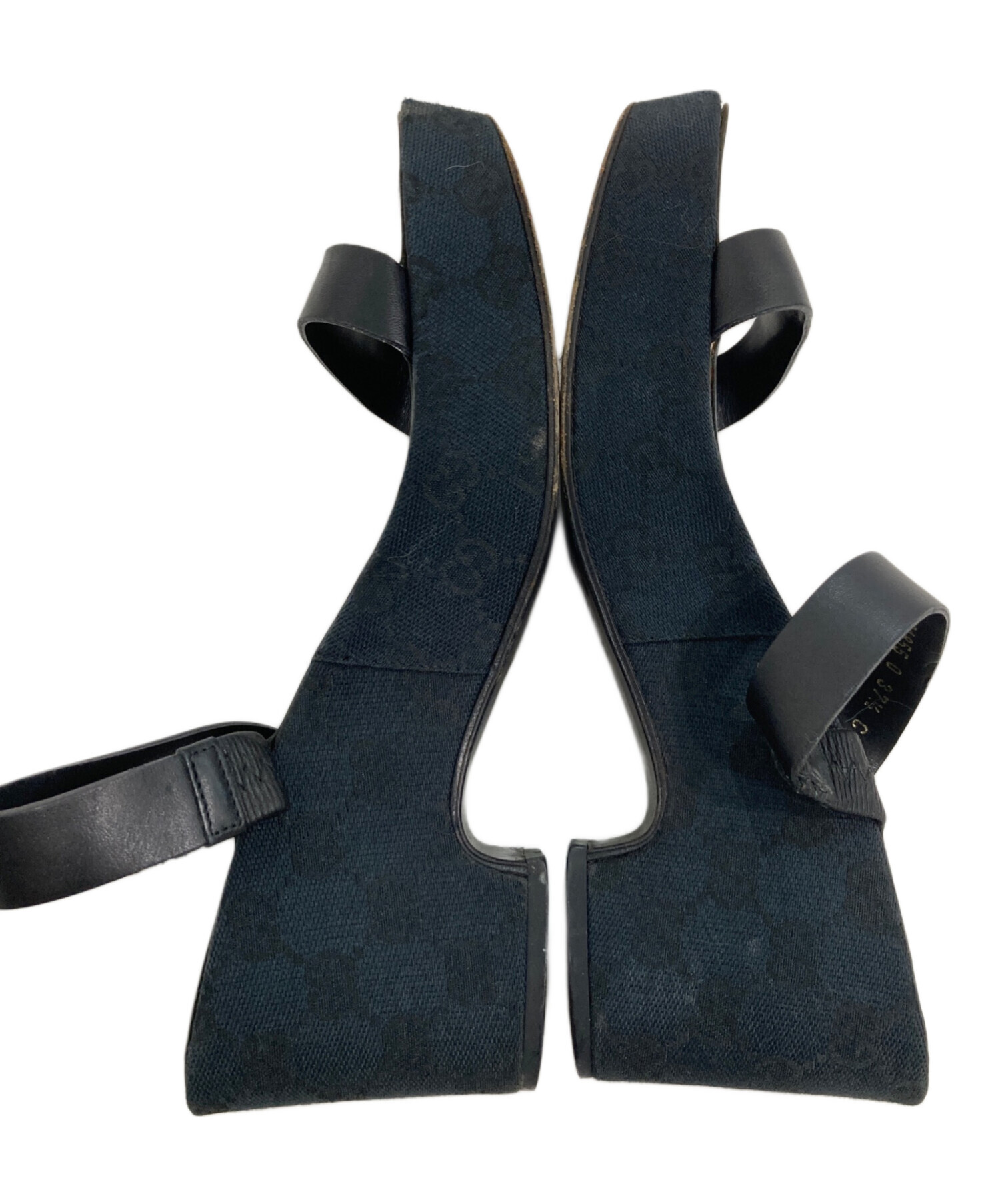 中古・古着通販】GUCCI (グッチ) サンダル ブラック サイズ:37 1/2C