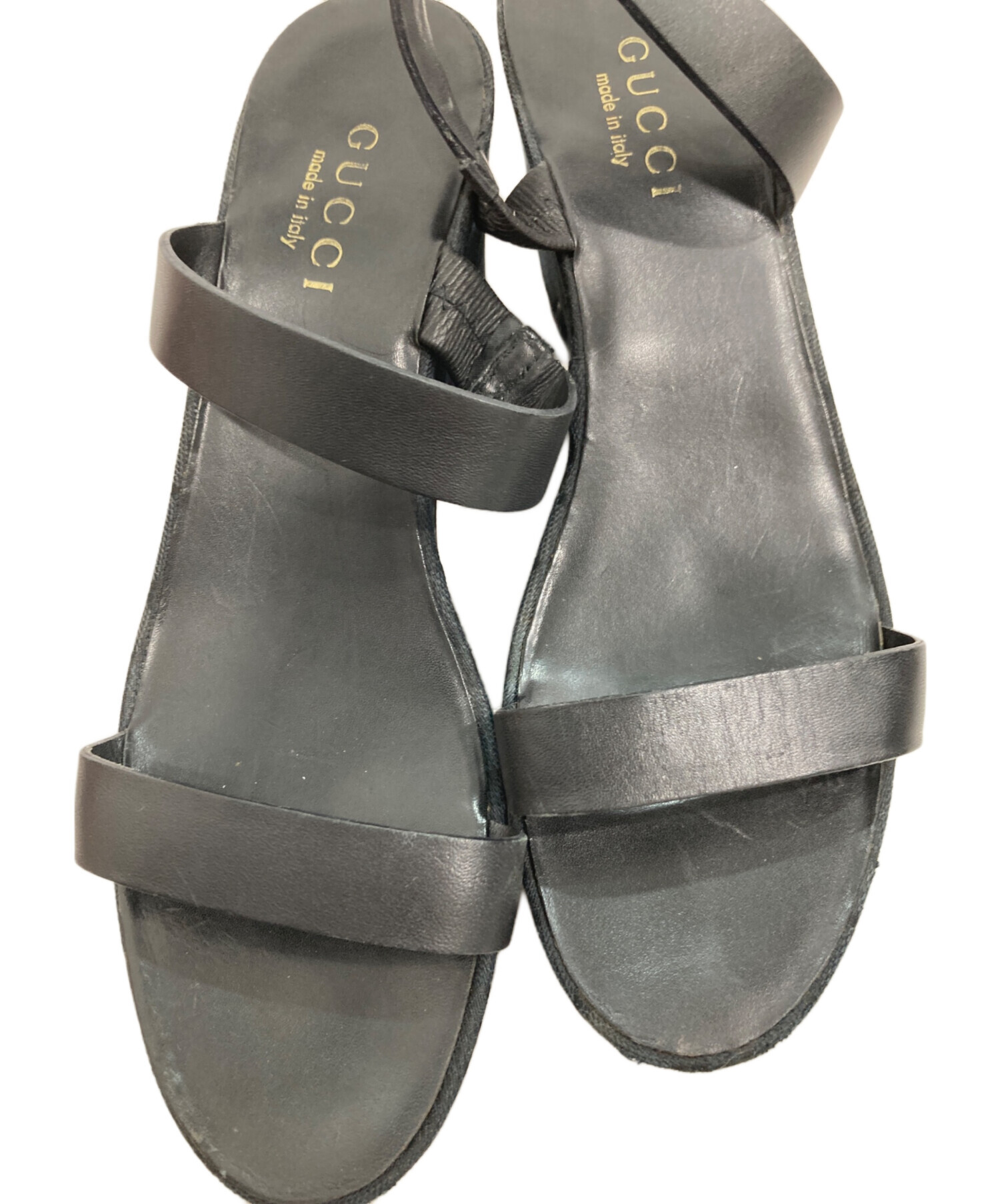 中古・古着通販】GUCCI (グッチ) サンダル ブラック サイズ:37 1/2C