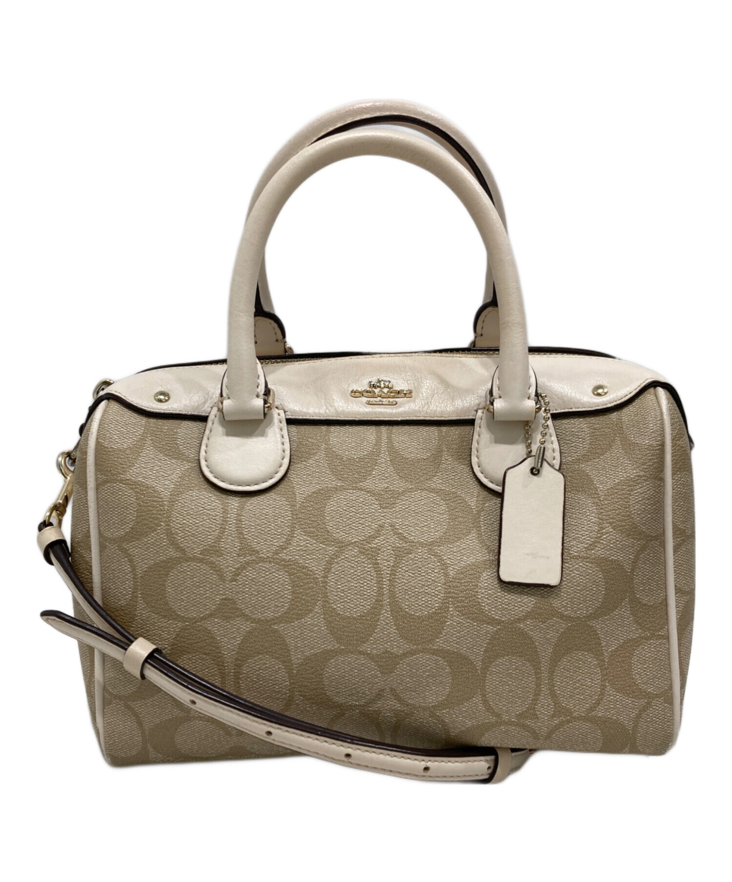 【美品】COACH シグネチャー ミニバッグ2WAY ベージュ 中古・古着通販】COACH (コーチ) シグネチャー2WAYショルダーバッグ