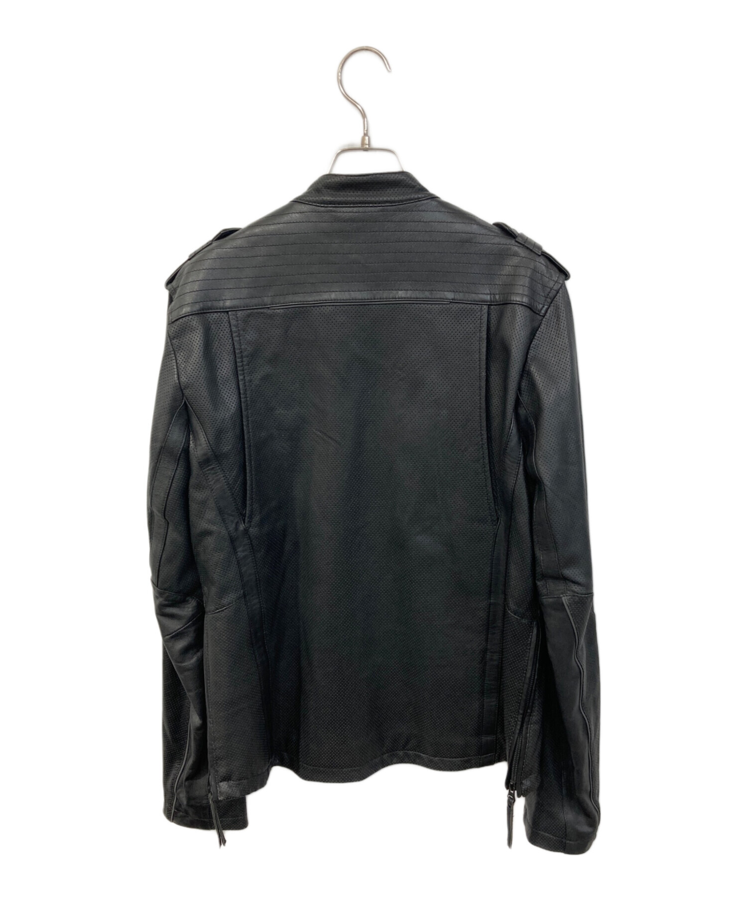 UNION JAP レザー キルティングライダースジャケット ダークブラウン
