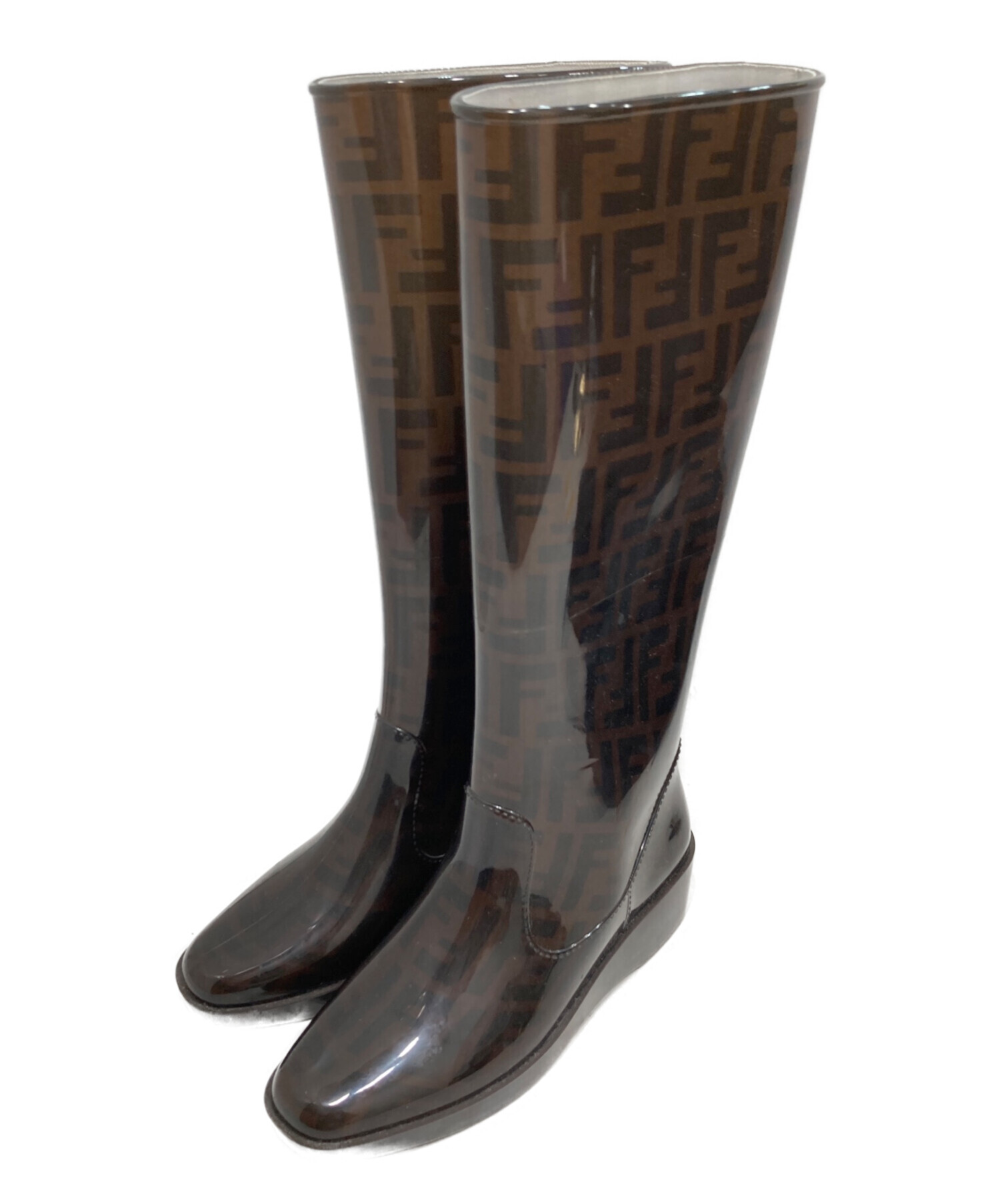 中古・古着通販】FENDI (フェンディ) ズッカ柄レインブーツ ブラウン