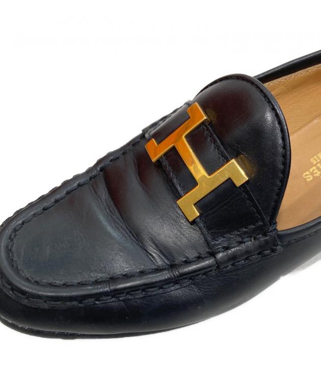 中古・古着通販】HERMES (エルメス) Hロゴローファー ブラック サイズ