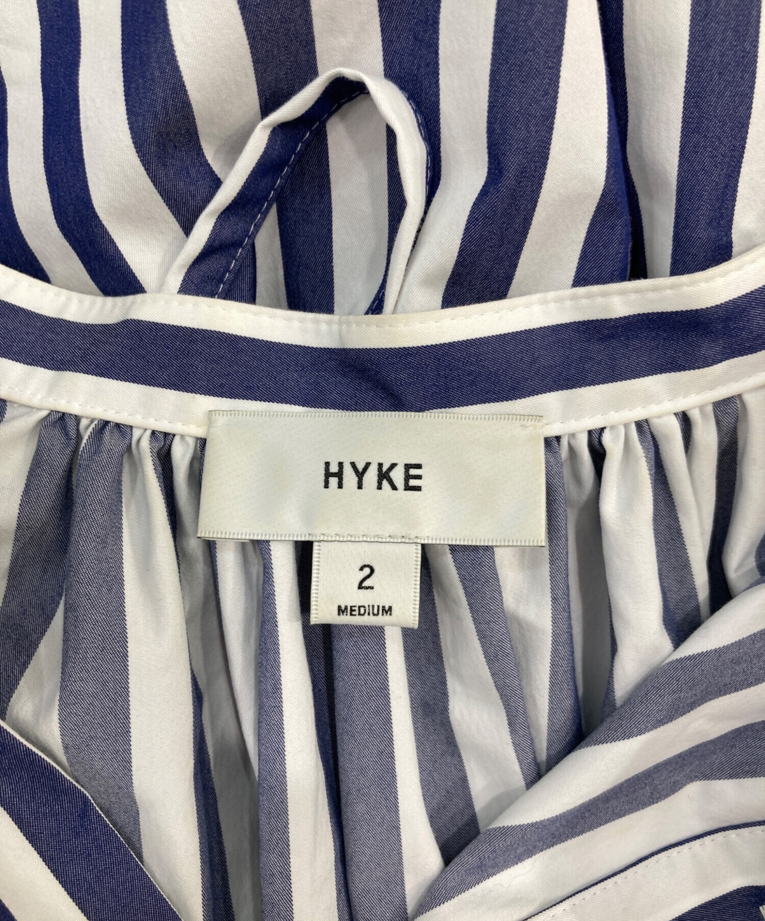中古・古着通販】HYKE (ハイク) T C STRIPED BALLOON SLEEVE DRESS/T C 