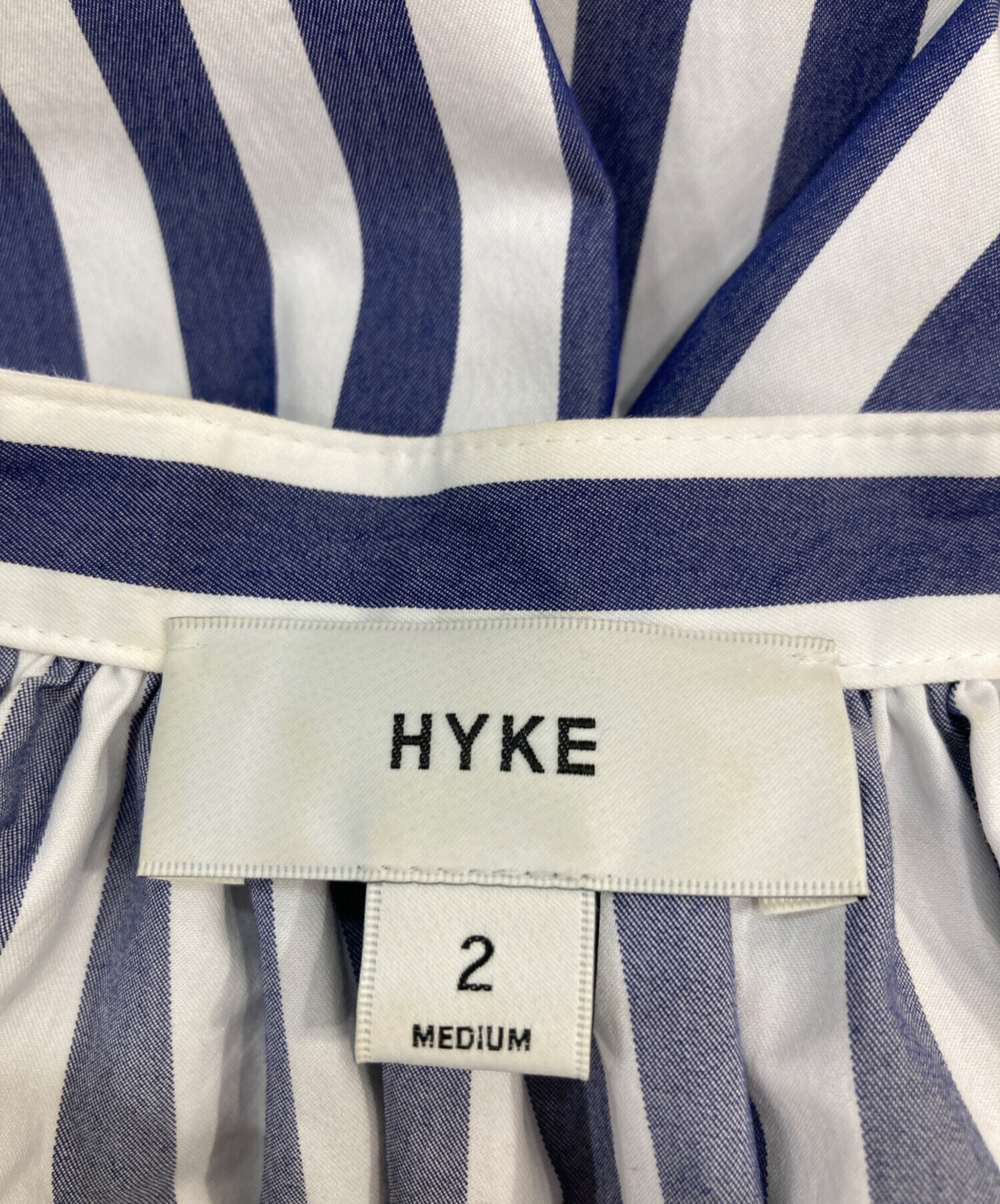 中古・古着通販】HYKE (ハイク) T C STRIPED BALLOON SLEEVE DRESS/T C 