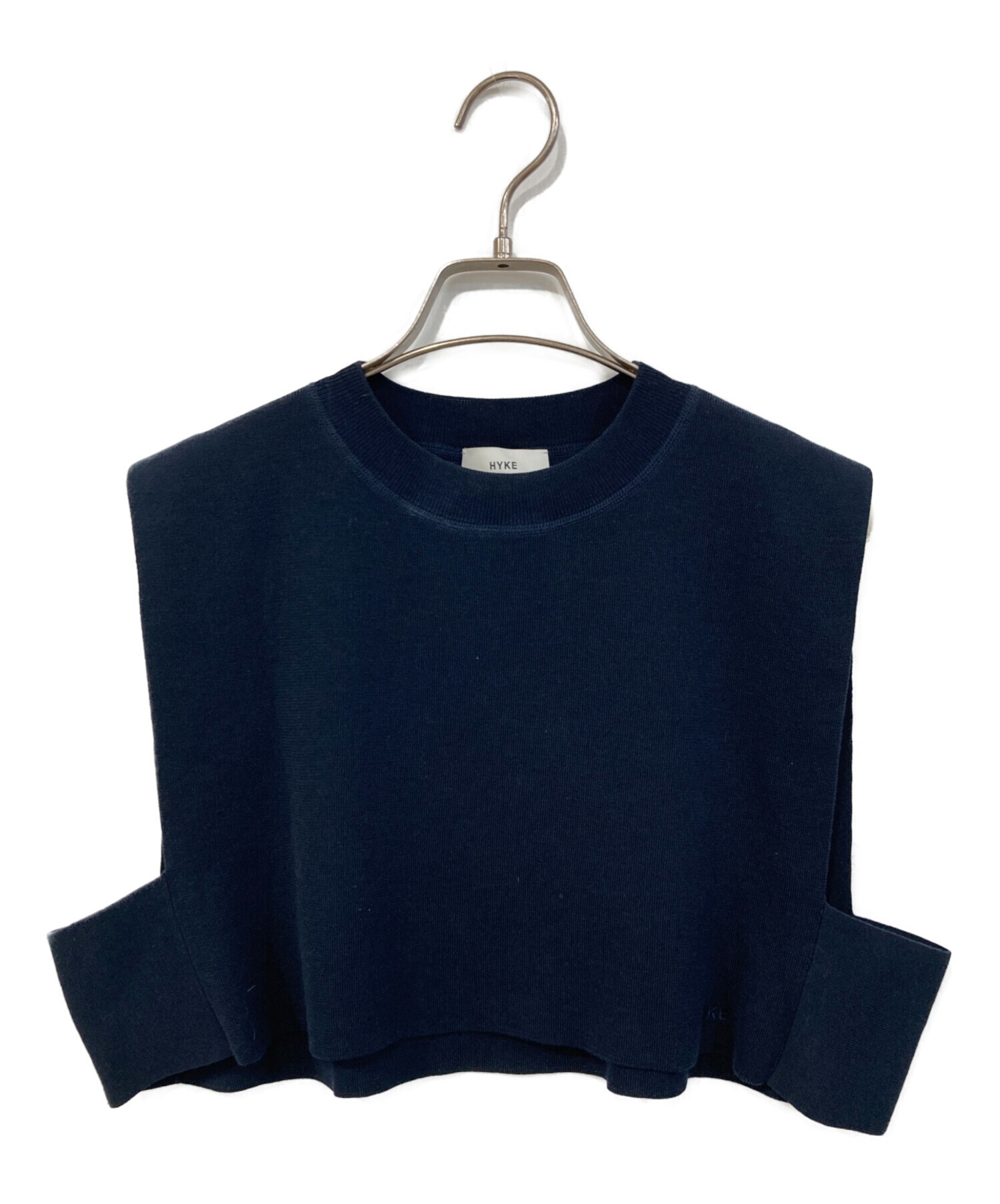 中古・古着通販】HYKE (ハイク) CROPPED TOP SWEATER ネイビー サイズ