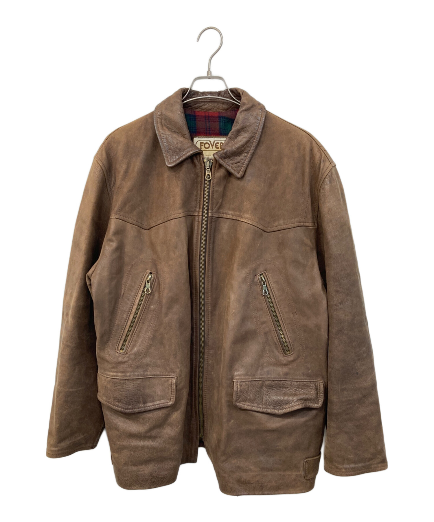 中古・古着通販】FOVER (フェイバー) レザージャケット ブラウン
