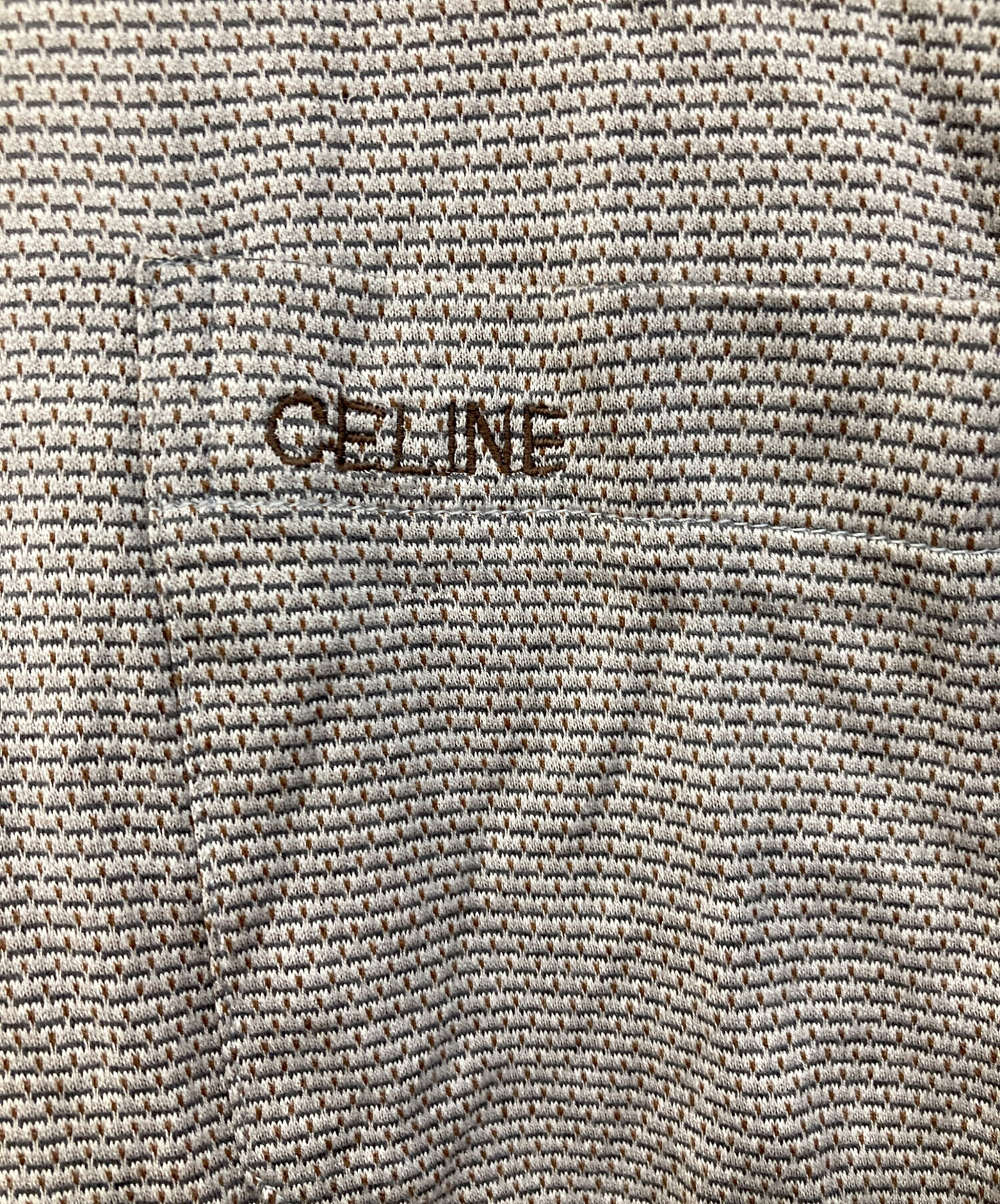 中古・古着通販】CELINE (セリーヌ) ロゴポロシャツ ブラウン サイズ