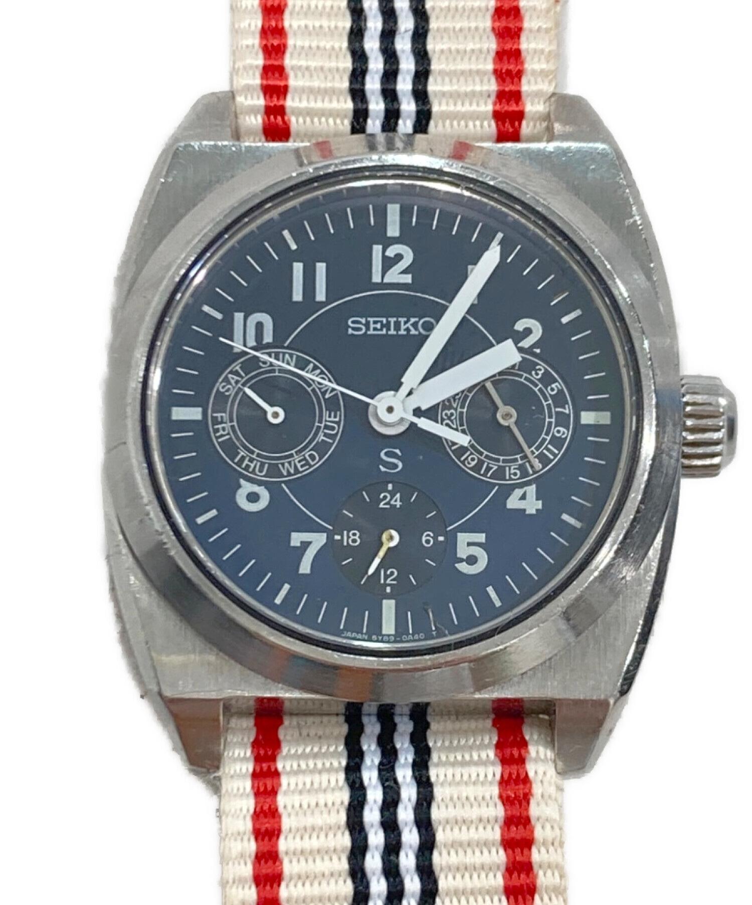 セイコー古時計 中古・古着通販】SEIKO (セイコー) リストウォッチ ブラック｜ブランド