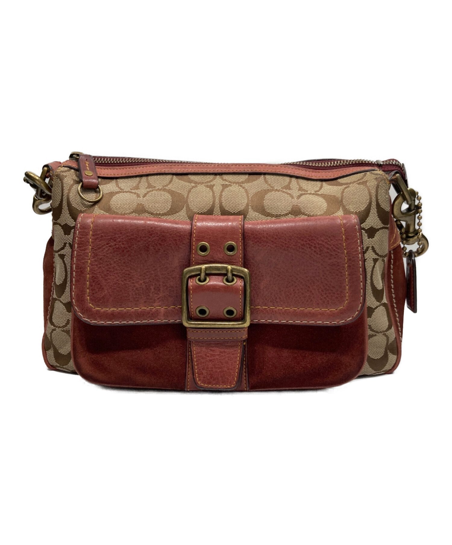 レ*ン様 coach ショルダーバック 中古・古着通販】COACH (コーチ) ワンショルダーバッグ レッド