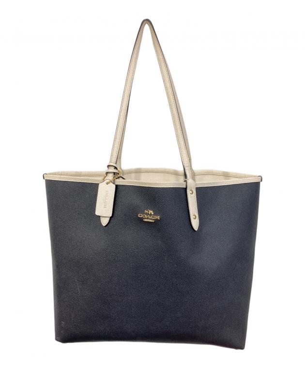 中古・古着通販】COACH (コーチ) リバーシブルトートバッグ アイボリー