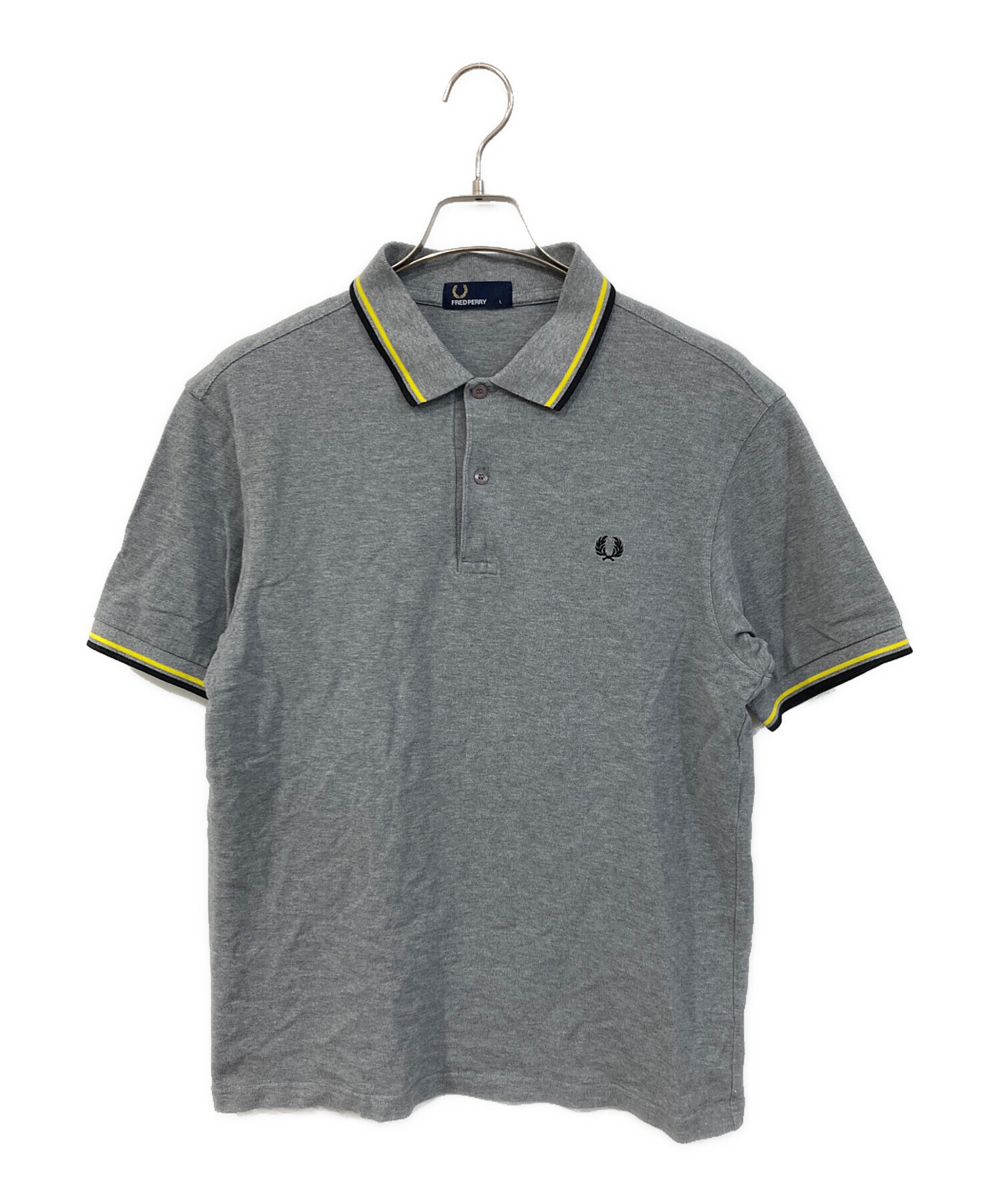 FRED PERRY ポロシャツ　グレー 中古・古着通販】FRED PERRY (フレッドペリー) ロゴポロシャツ グレー
