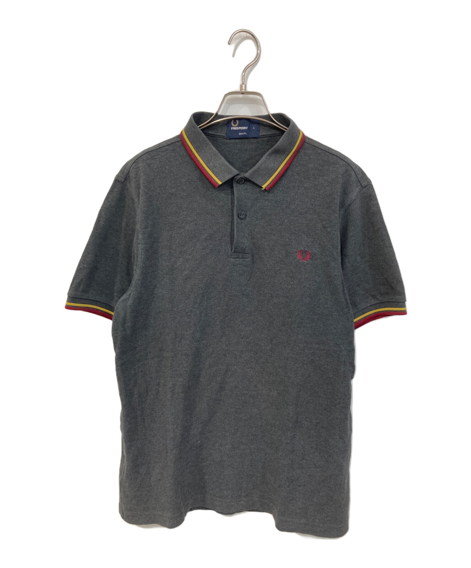 中古・古着通販】FRED PERRY (フレッドペリー) ロゴポロシャツ グレー