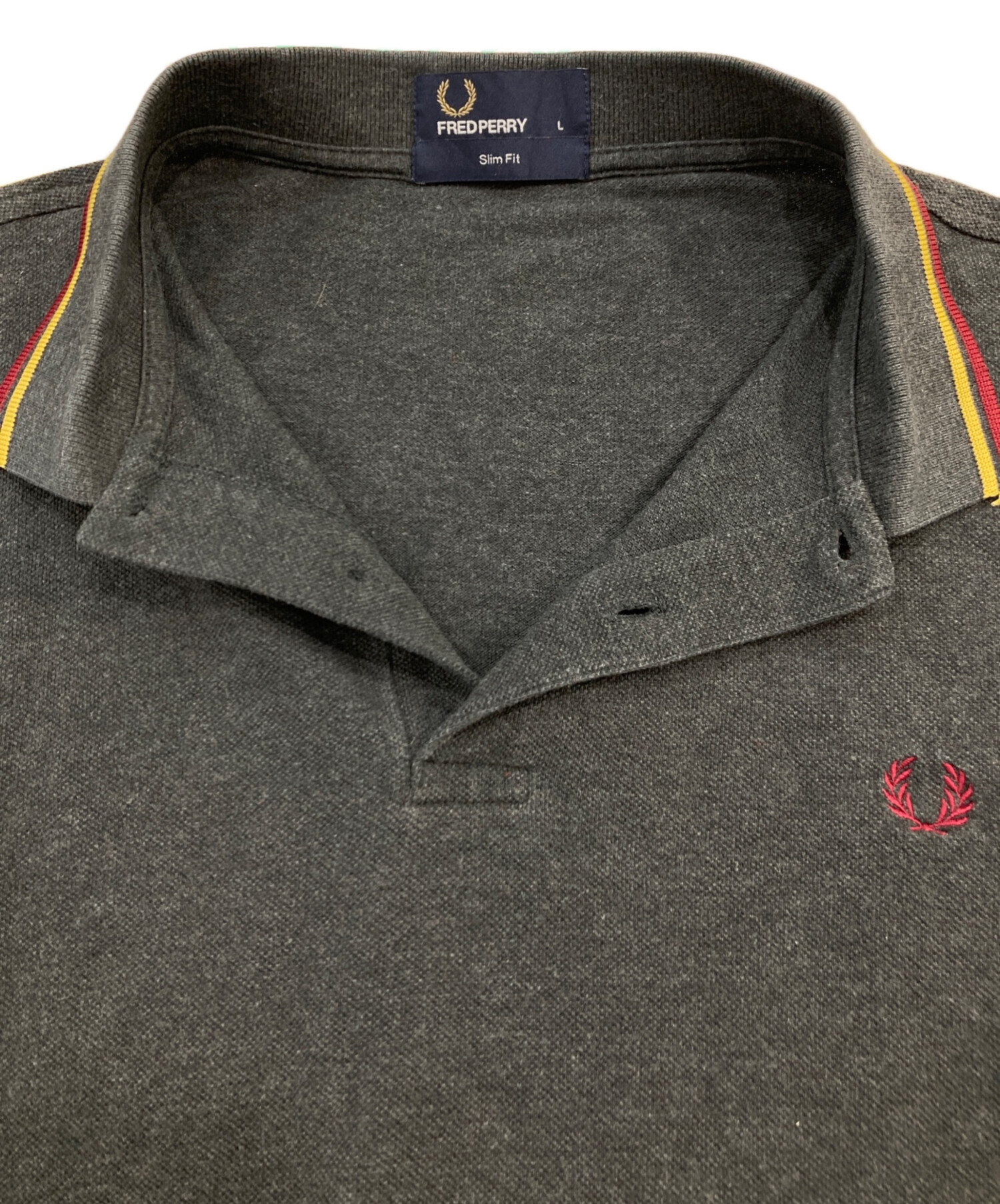 中古・古着通販】FRED PERRY (フレッドペリー) ロゴポロシャツ グレー