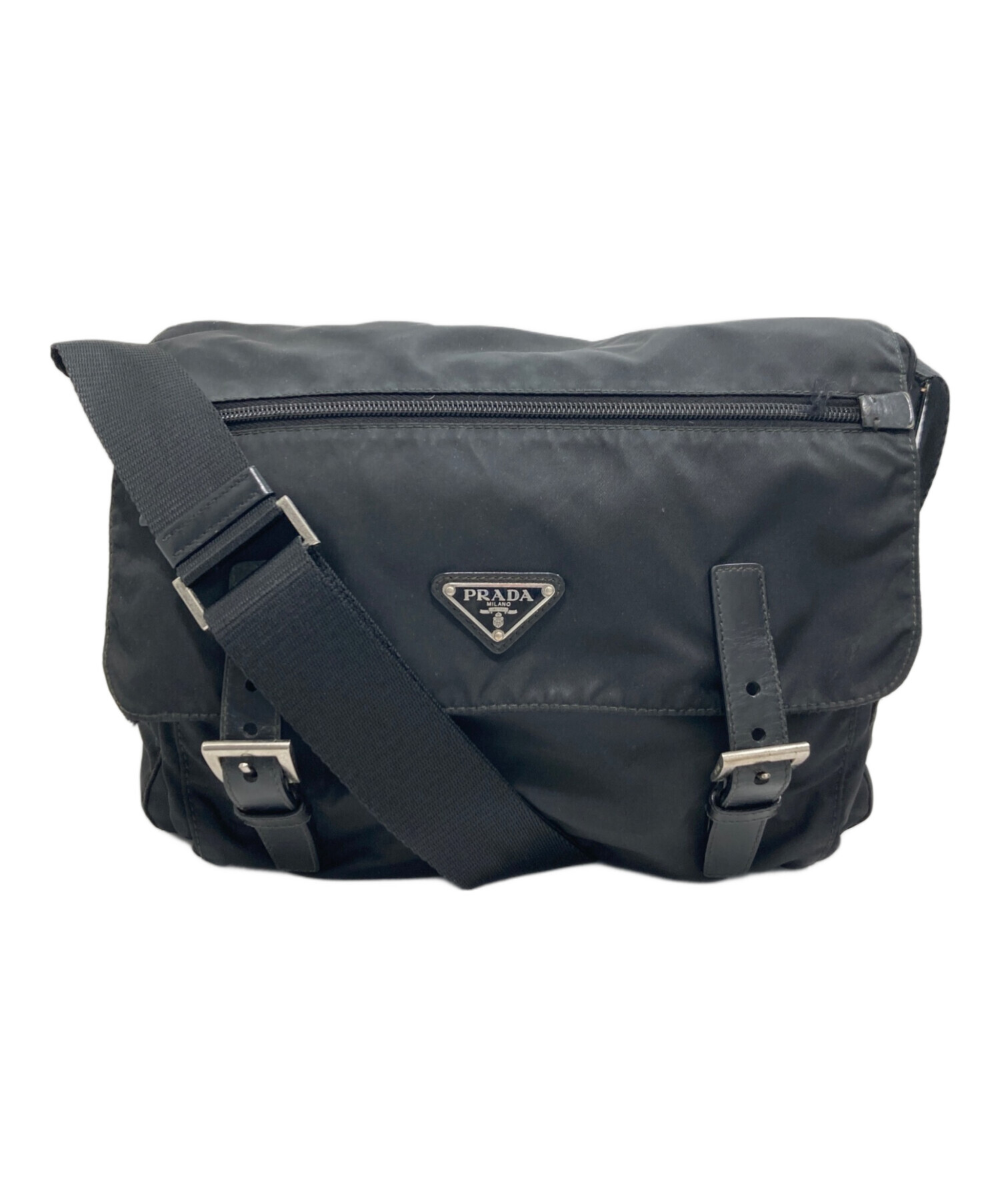 中古・古着通販】PRADA (プラダ) ナイロンショルダーバッグ ブラック