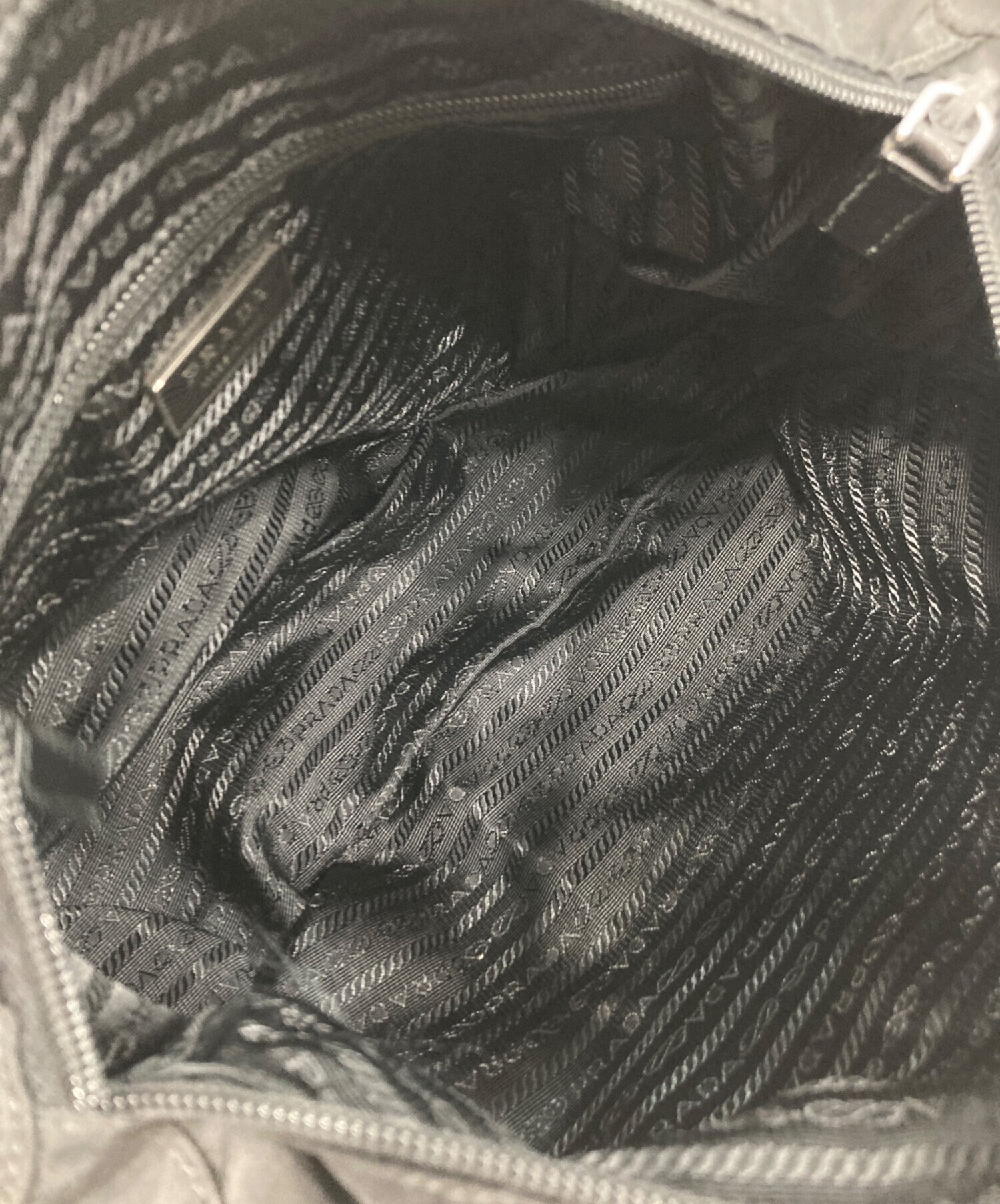 中古・古着通販】PRADA (プラダ) ナイロンショルダーバッグ ブラック