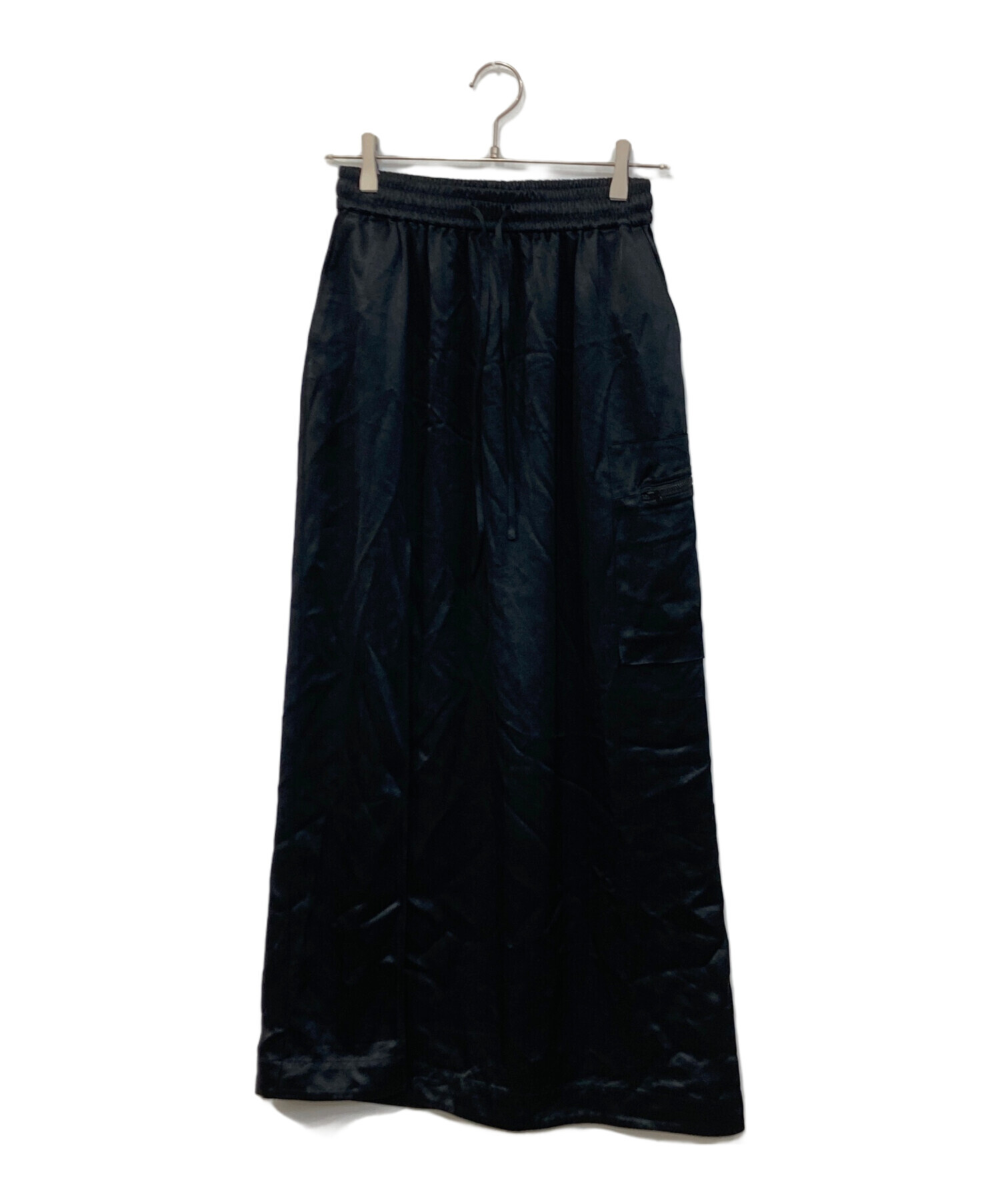 Y-3 ブラック ロングスカート 中古・古着通販】Y-3 (ワイスリー) Silk Skirt/シルクスカート
