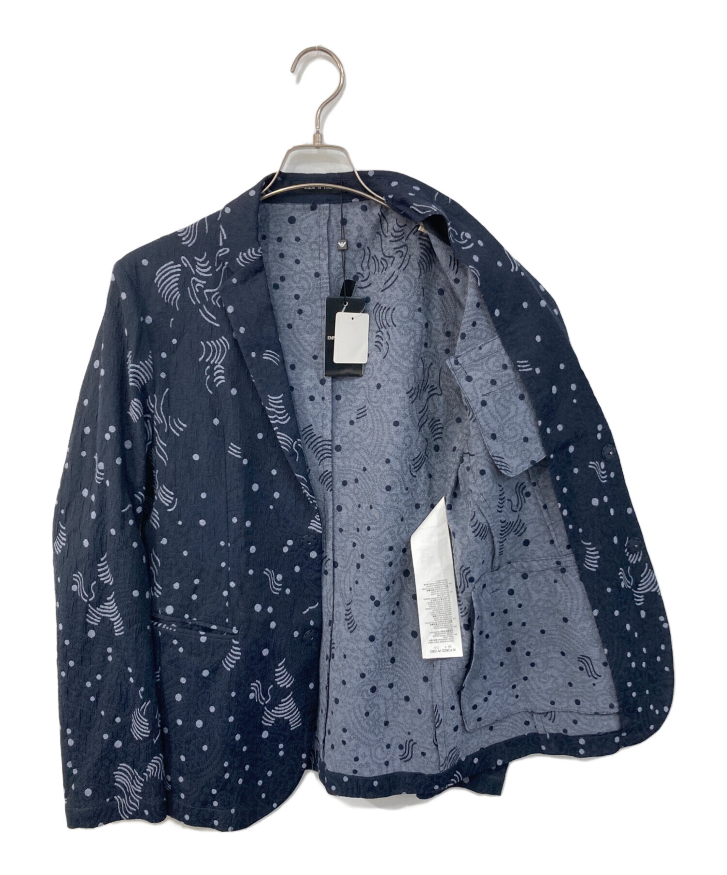 EMPORIO ARMANI エンポリオアルマーニ ジャケット ネイビー 中古・古着通販】EMPORIO ARMANI (エンポリオ アルマーニ) 総柄