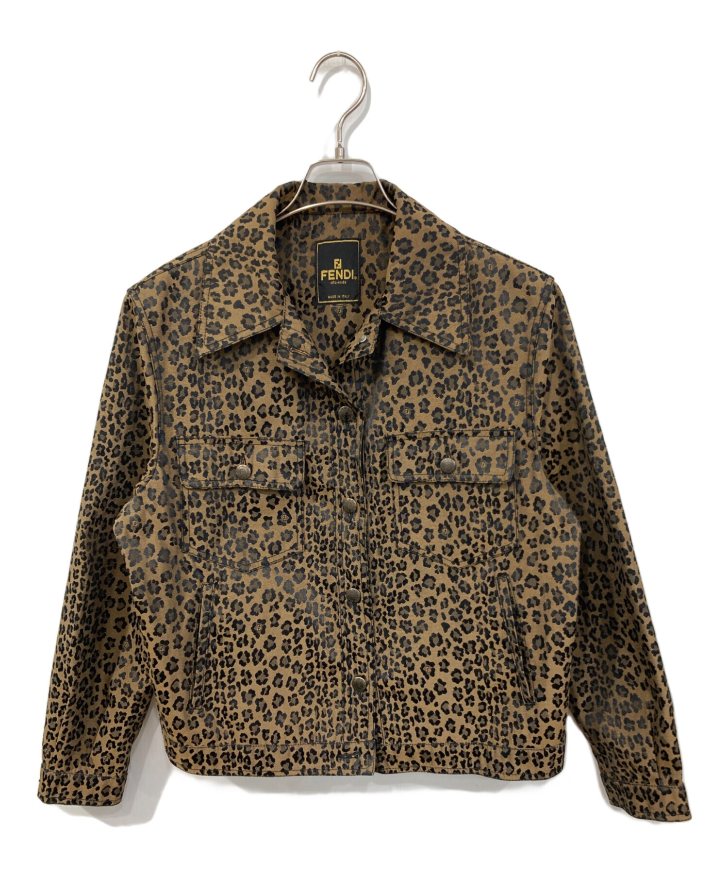 中古・古着通販】FENDI (フェンディ) レオパード柄ジャケット ブラウン 