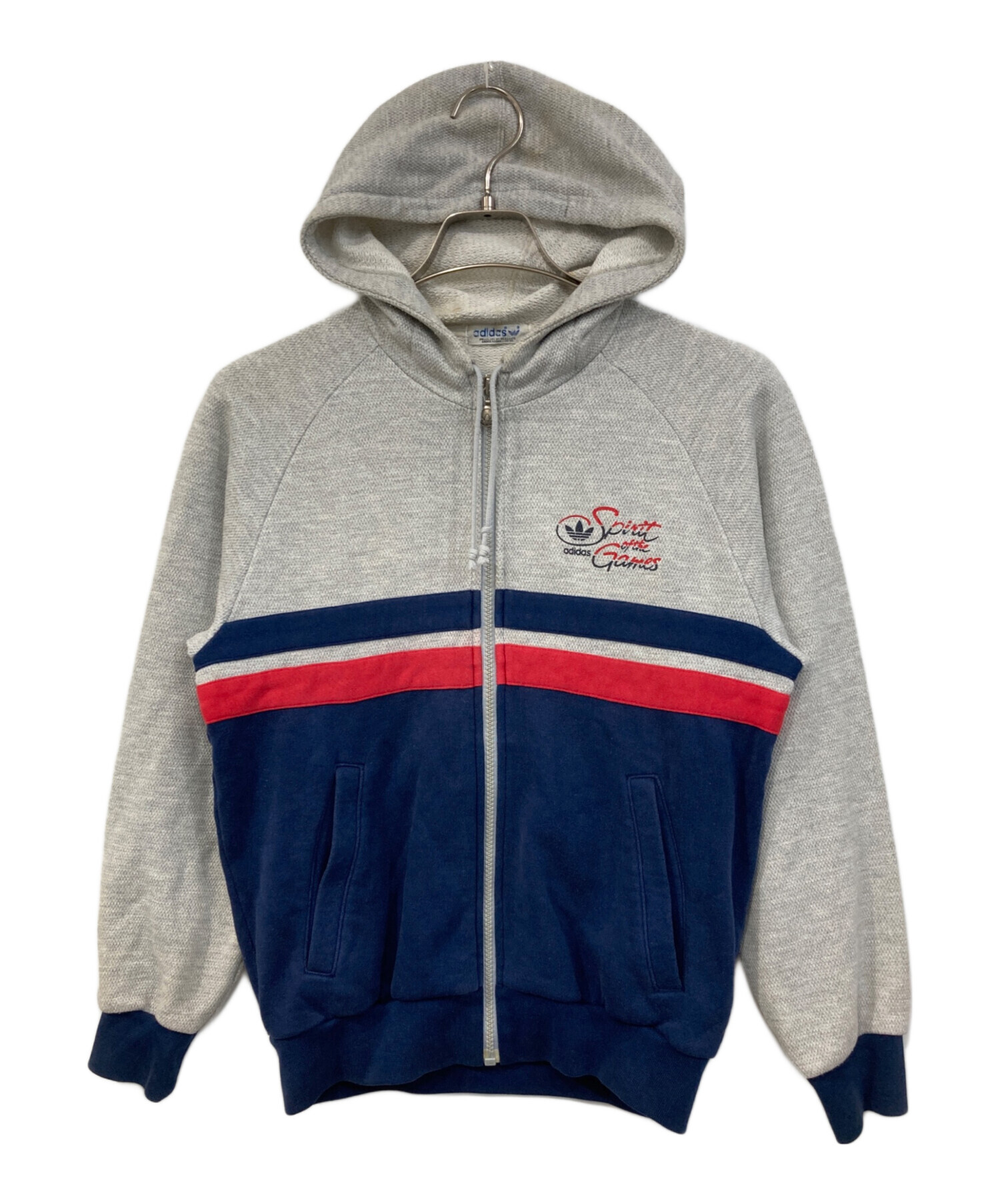 中古・古着通販】adidas (アディダス) ジップパーカー グレー サイズ 