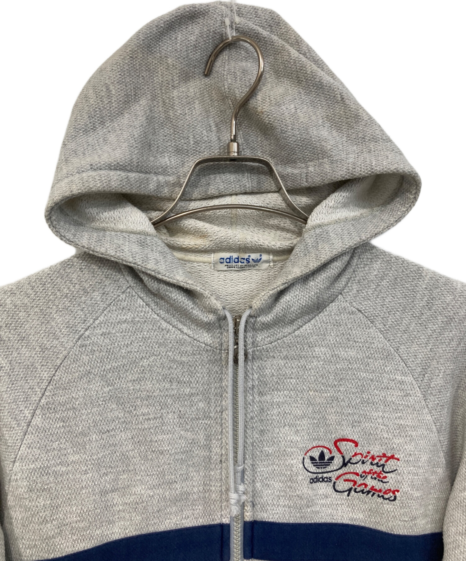 中古・古着通販】adidas (アディダス) ジップパーカー グレー サイズ 