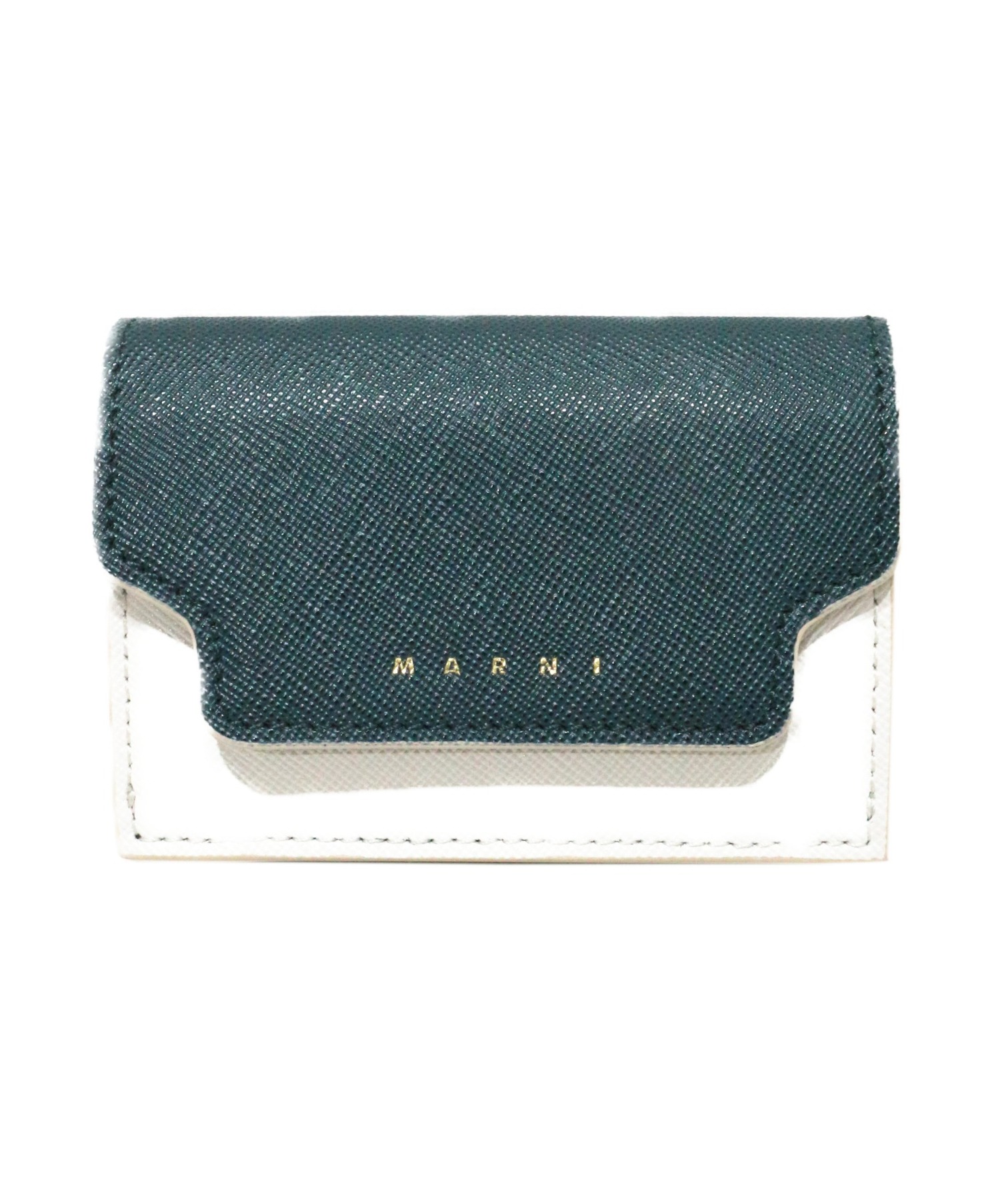 中古・古着通販】MARNI (マルニ) 3つ折り財布 グリーン×ホワイト