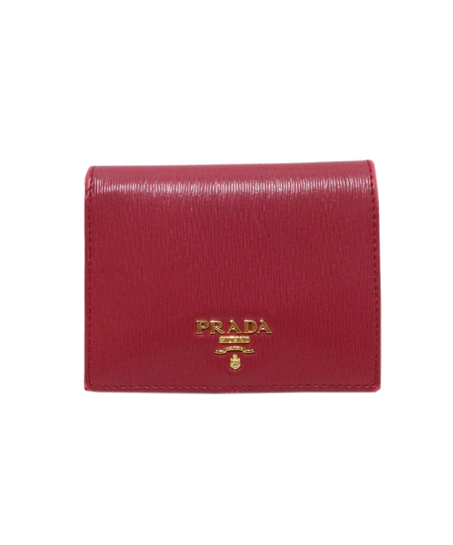 中古・古着通販】PRADA (プラダ) 2つ折り財布 レッド 1MV204｜ブランド