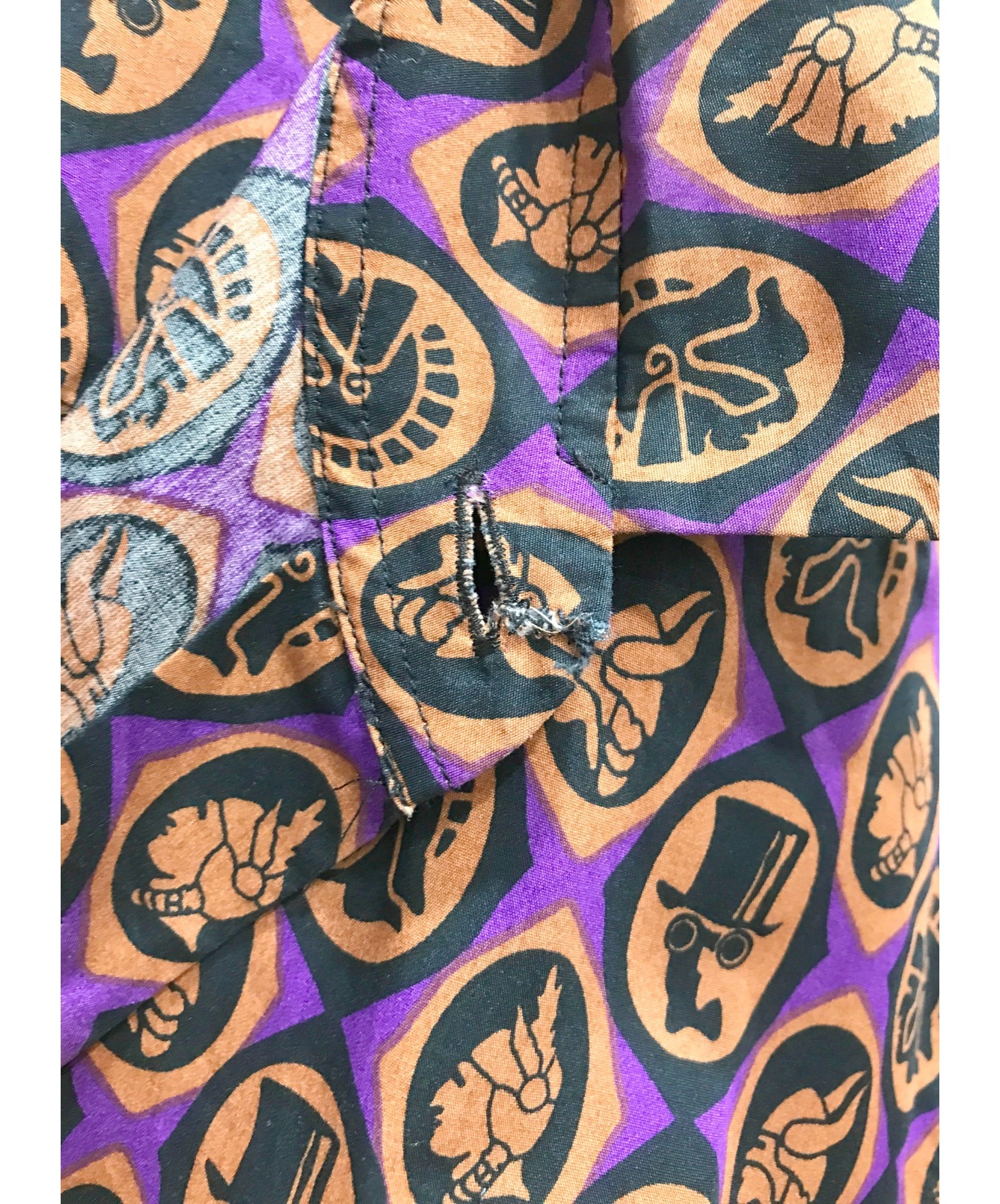 中古・古着通販】PRADA (プラダ) 総柄シャツ パープル×ブラウン