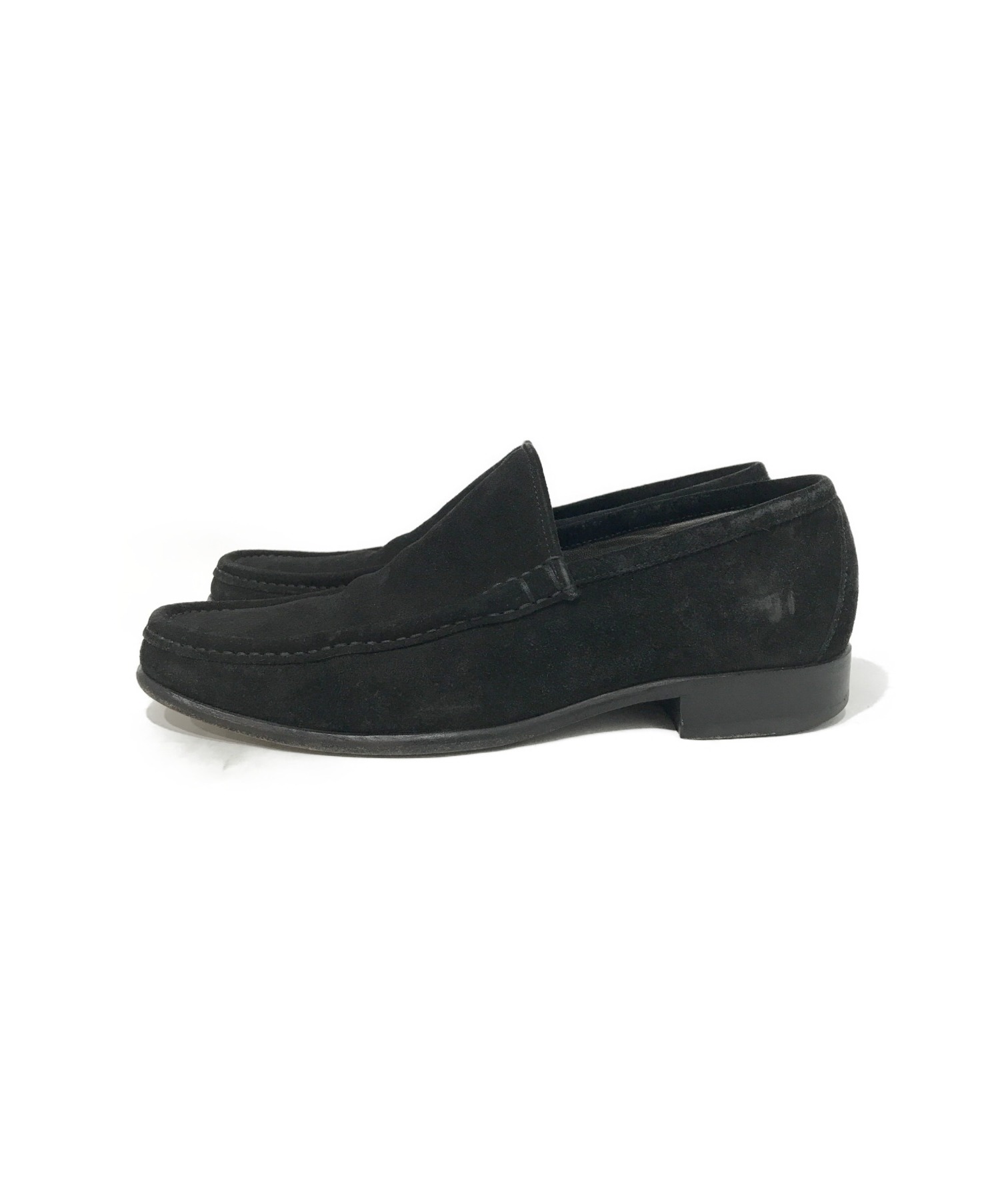 中古・古着通販】GUCCI (グッチ) スウェードスリッポン ブラック 