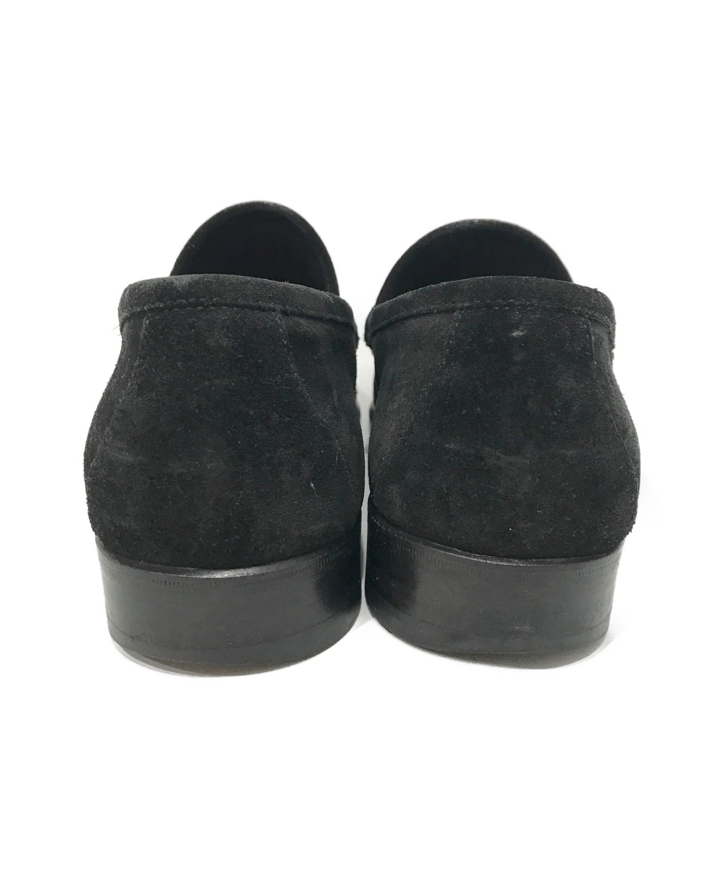 中古・古着通販】GUCCI (グッチ) スウェードスリッポン ブラック 