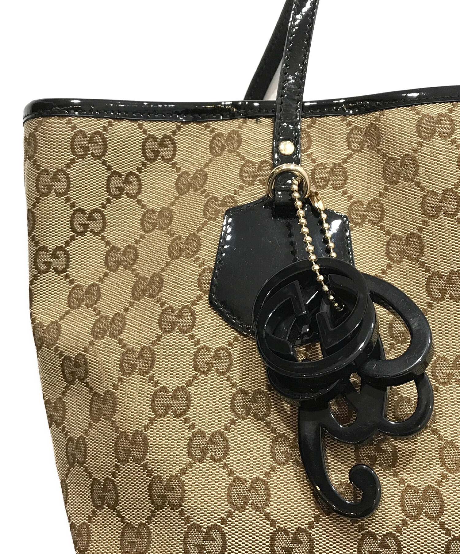 中古・古着通販】GUCCI (グッチ) GGキャンバス エナメル トートバッグ