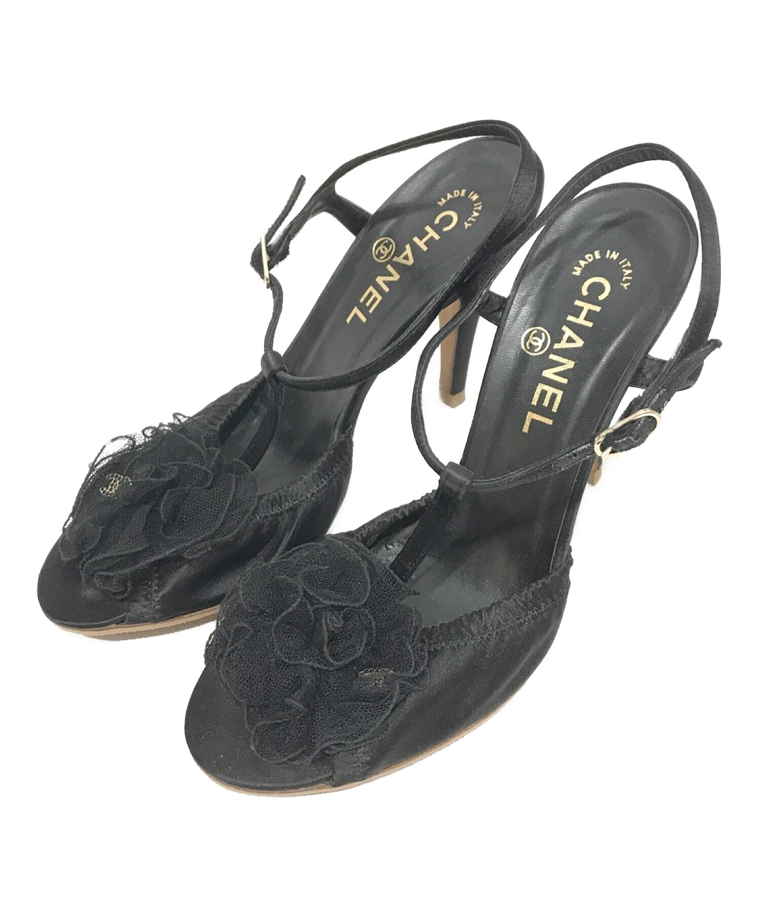 中古・古着通販】CHANEL (シャネル) カメリアTストラップサンダル 