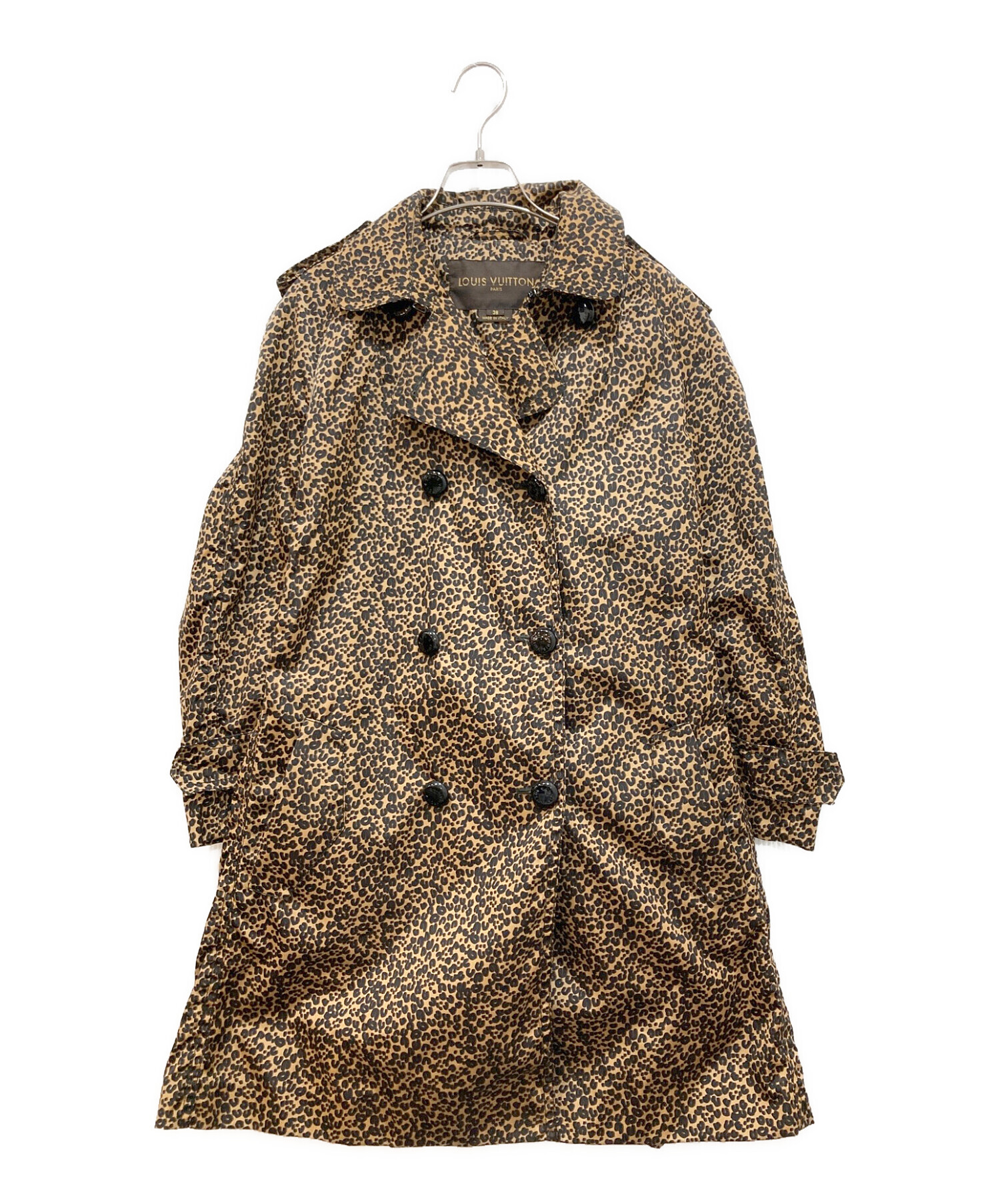 Louis Vuitton ヒョウ柄トレンチコート38 中古・古着通販】LOUIS VUITTON (ルイ ヴィトン) レオパード柄ナイロン
