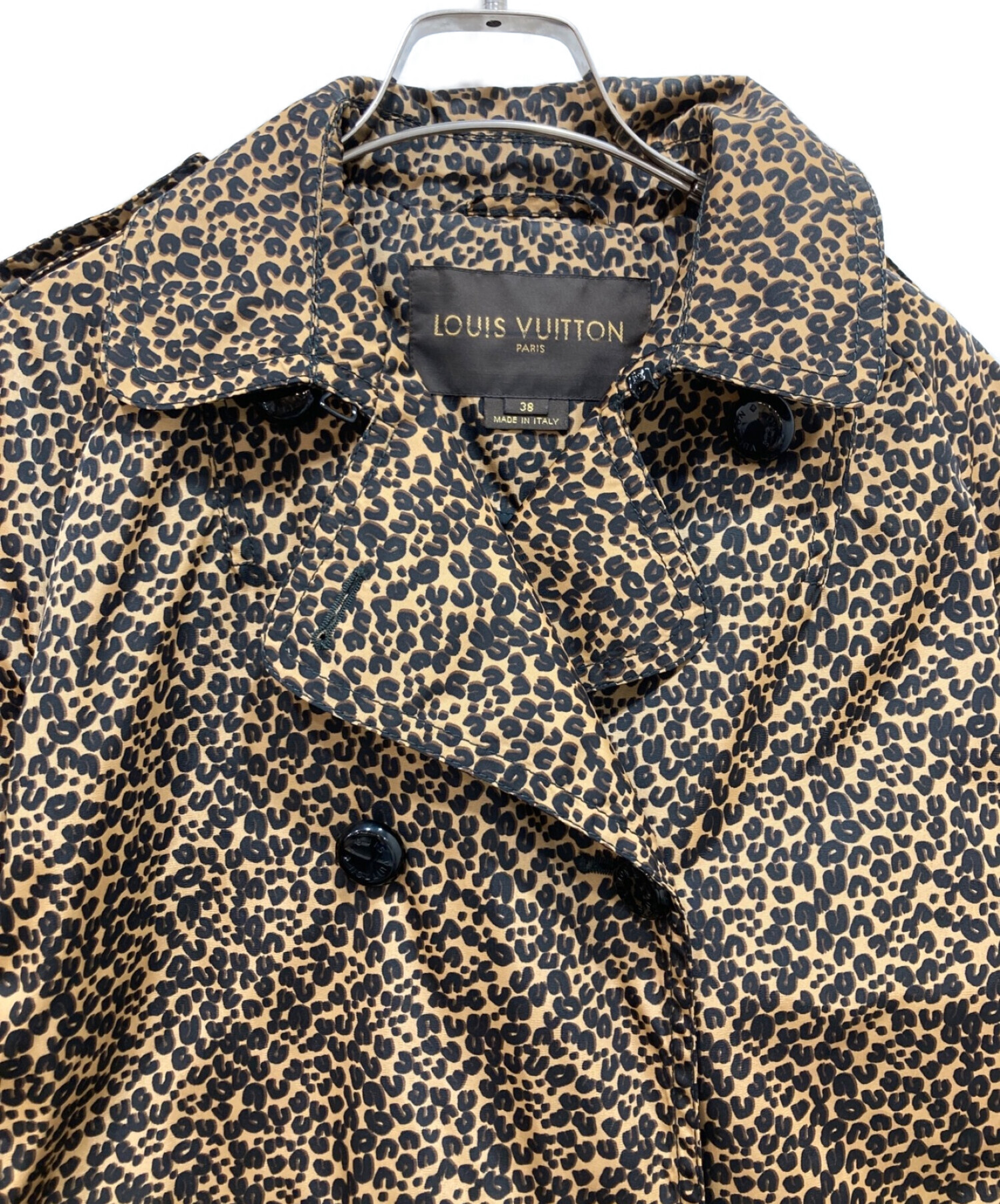 Louis Vuitton ヒョウ柄トレンチコート38 中古・古着通販】LOUIS VUITTON (ルイ ヴィトン) レオパード柄ナイロン