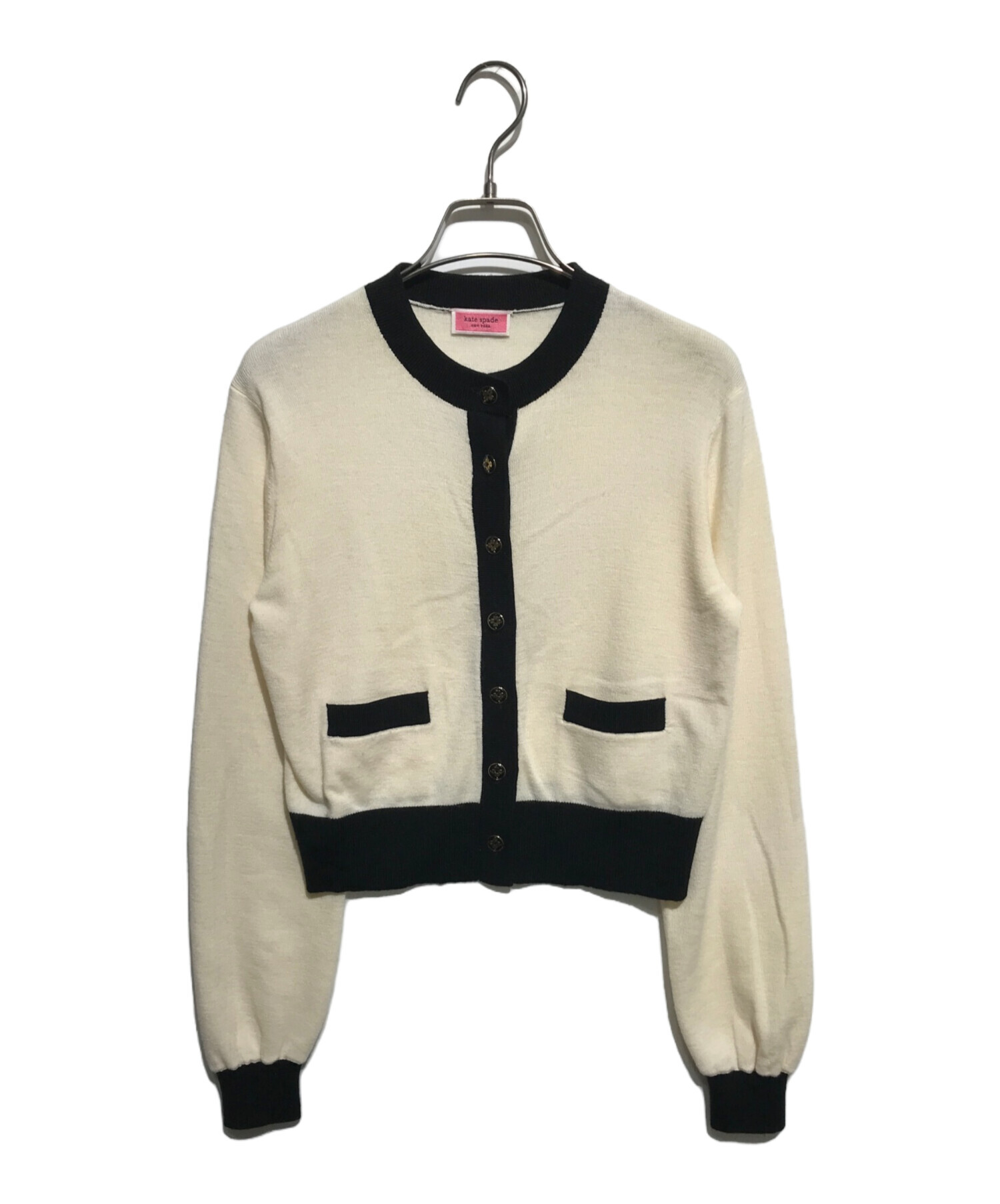 kate spade カシミヤ100% パールラインストーン カーディガン パール ラインストーン エンベリッシュド カーディガン | ウェア