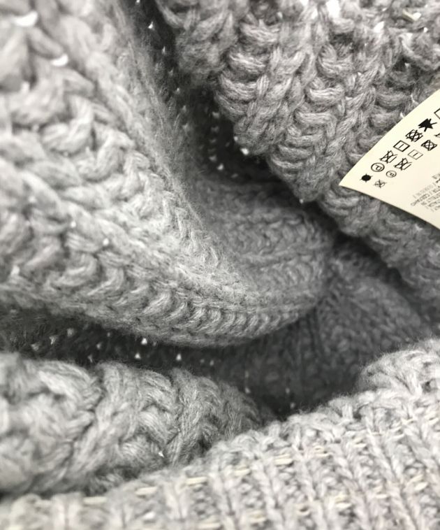 【MONCLER】モンクレール　アルパカウール混　半袖ニット　レディース　グレー MONCLER】モンクレール アルパカウール混 半袖ニット レディース