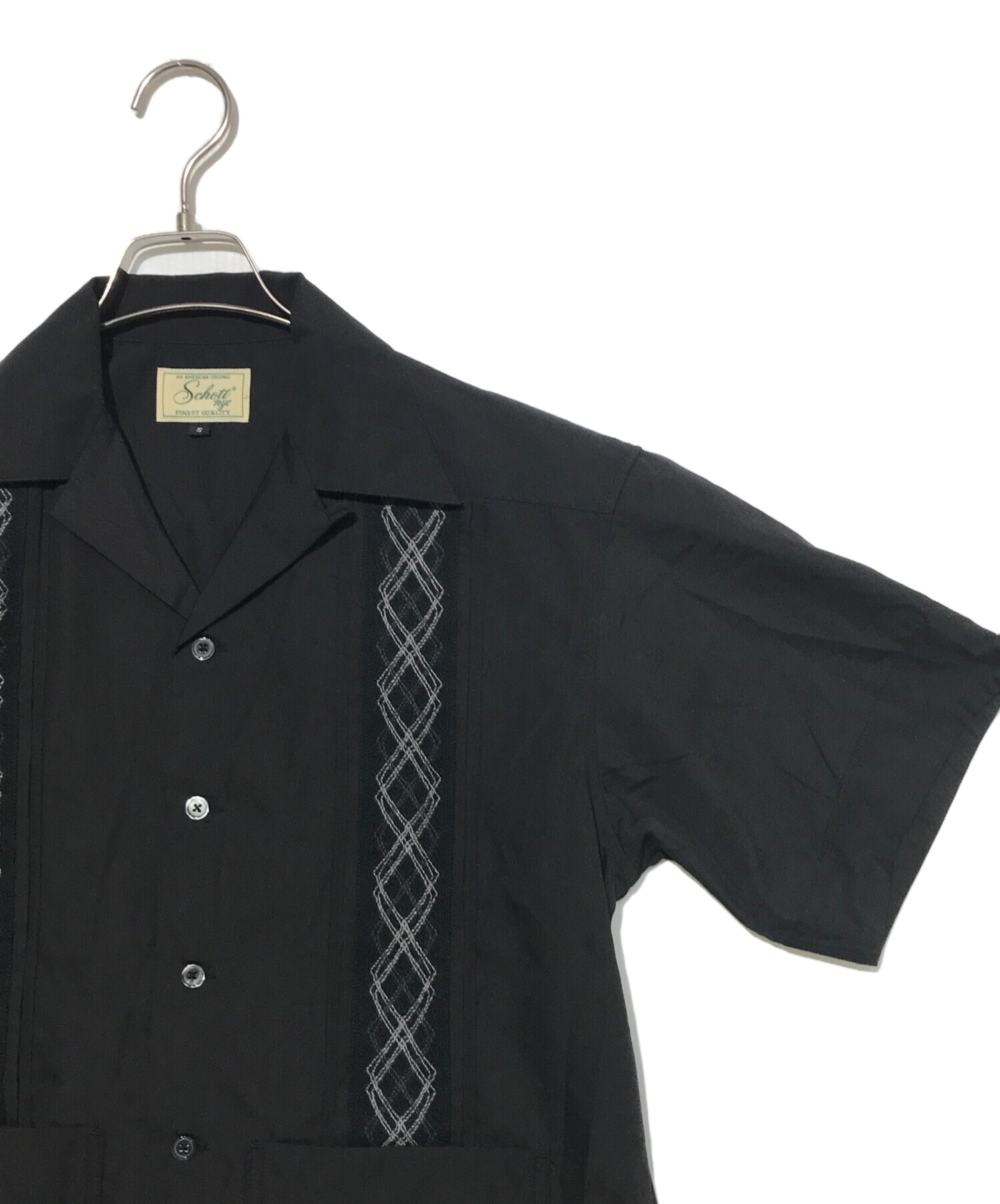 中古・古着通販】Schott (ショット) BRAID CUBA SHIRT ブラック サイズ 