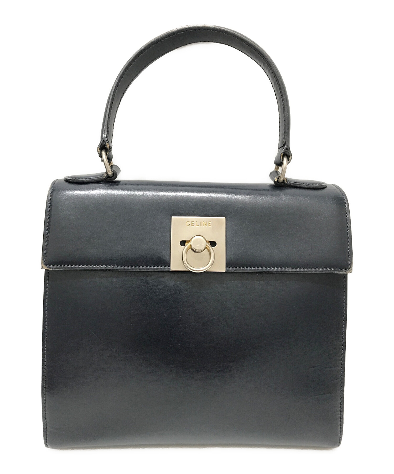 中古・古着通販】CELINE (セリーヌ) ガンチーニハンドバッグ ネイビー