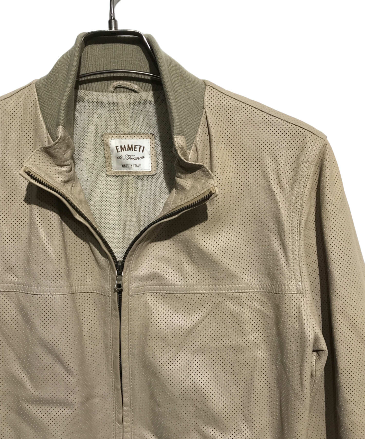 中古・古着通販】EMMETI (エンメティ) ラムスキンメッシュジップアップ