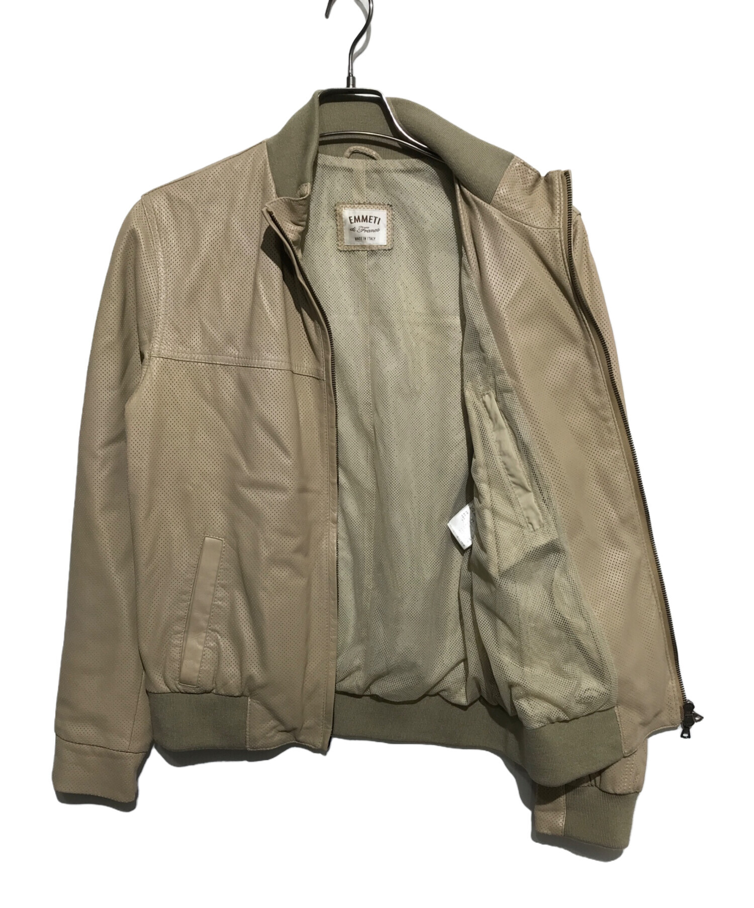 中古・古着通販】EMMETI (エンメティ) ラムスキンメッシュジップアップ