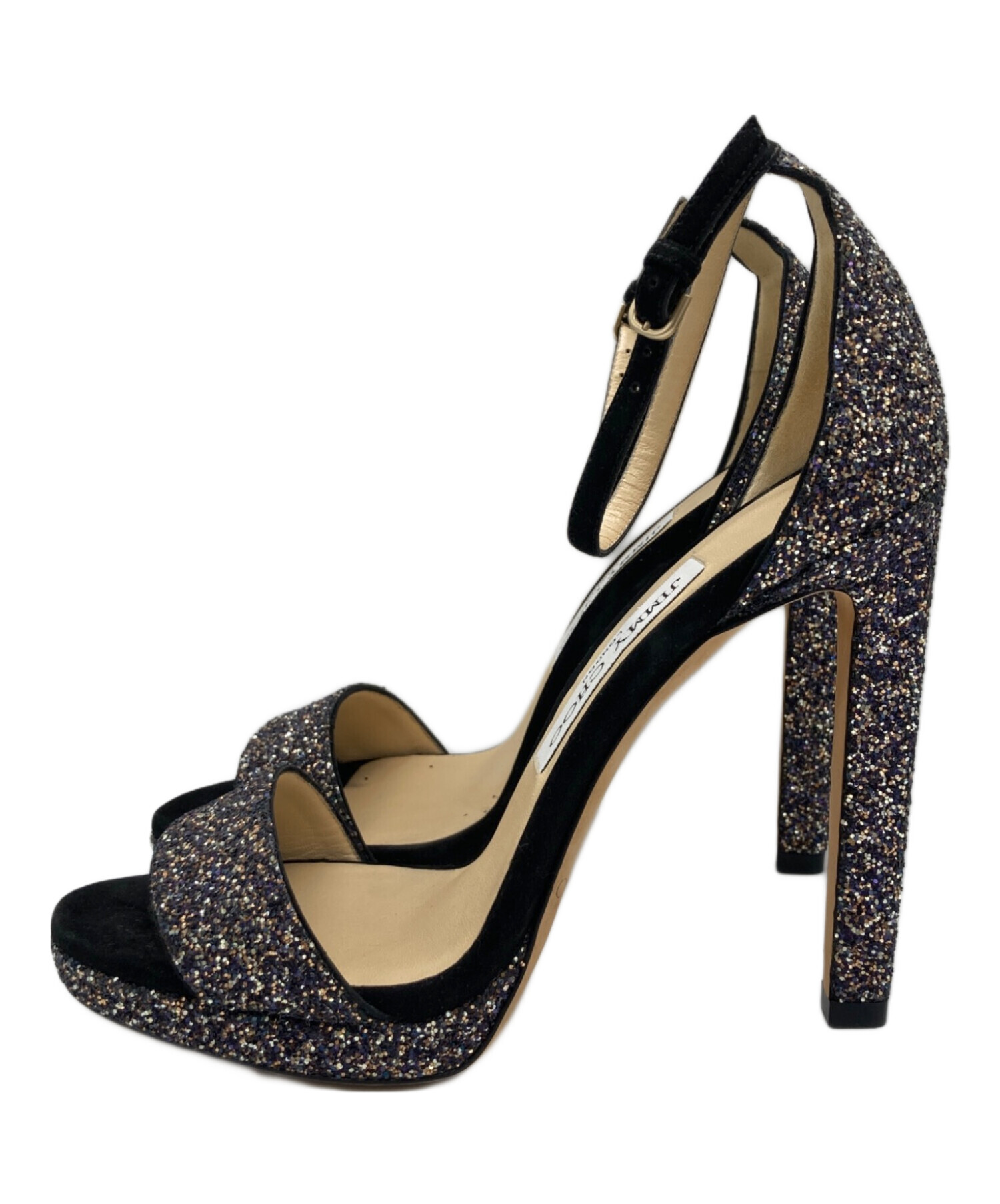 中古・古着通販】JIMMY CHOO (ジミーチュウ) グリッターヒールサンダル 
