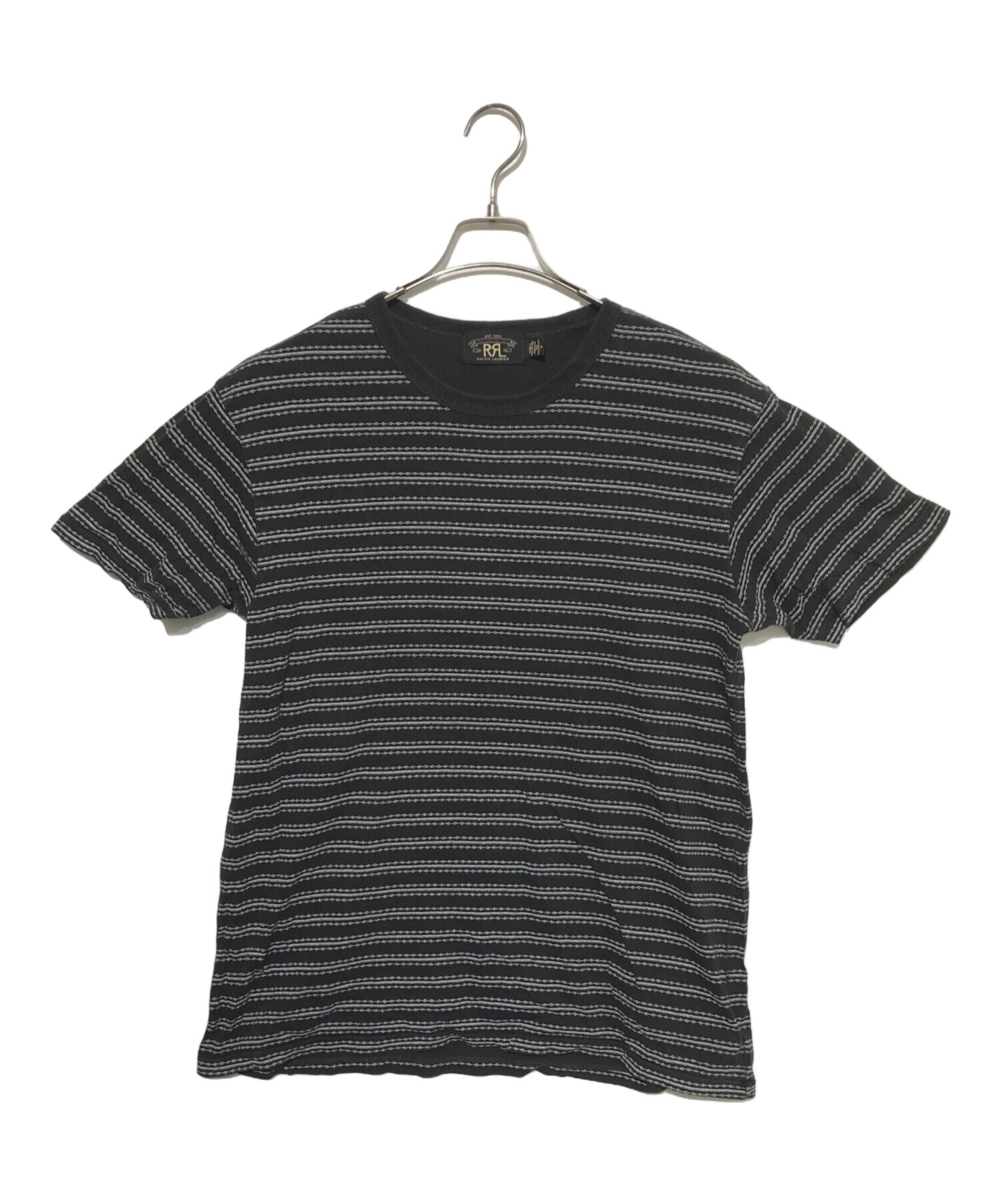 中古・古着通販】RRL (ダブルアールエル) ストライプTシャツ ブラック 
