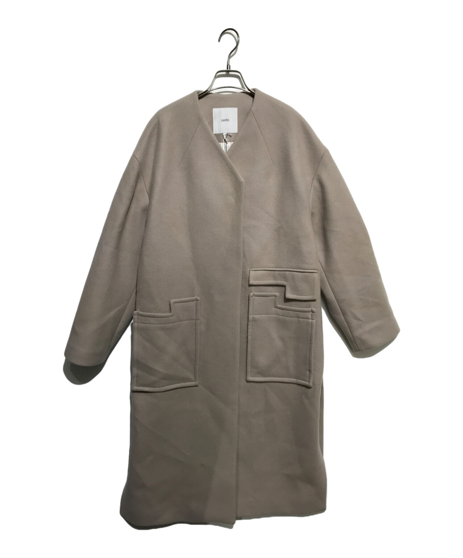 中古・古着通販】UN3D. (アンスリード) ノーカラーコート ベージュ