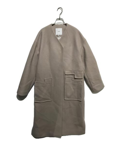 中古・古着通販】UN3D. (アンスリード) ノーカラーコート ベージュ