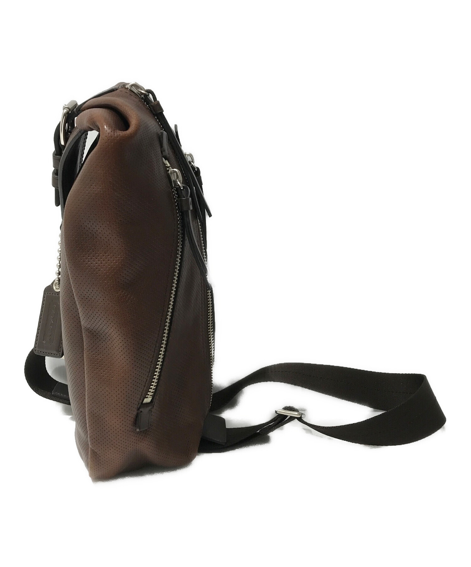 中古・古着通販】COACH (コーチ) パンチングボディーバッグ ブラウン